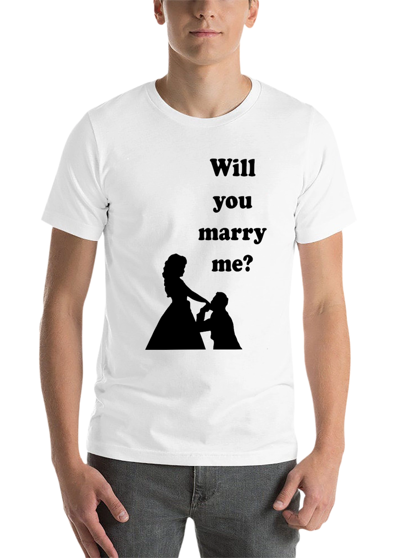Black Will You Marry Me? Graphic Tee view 14