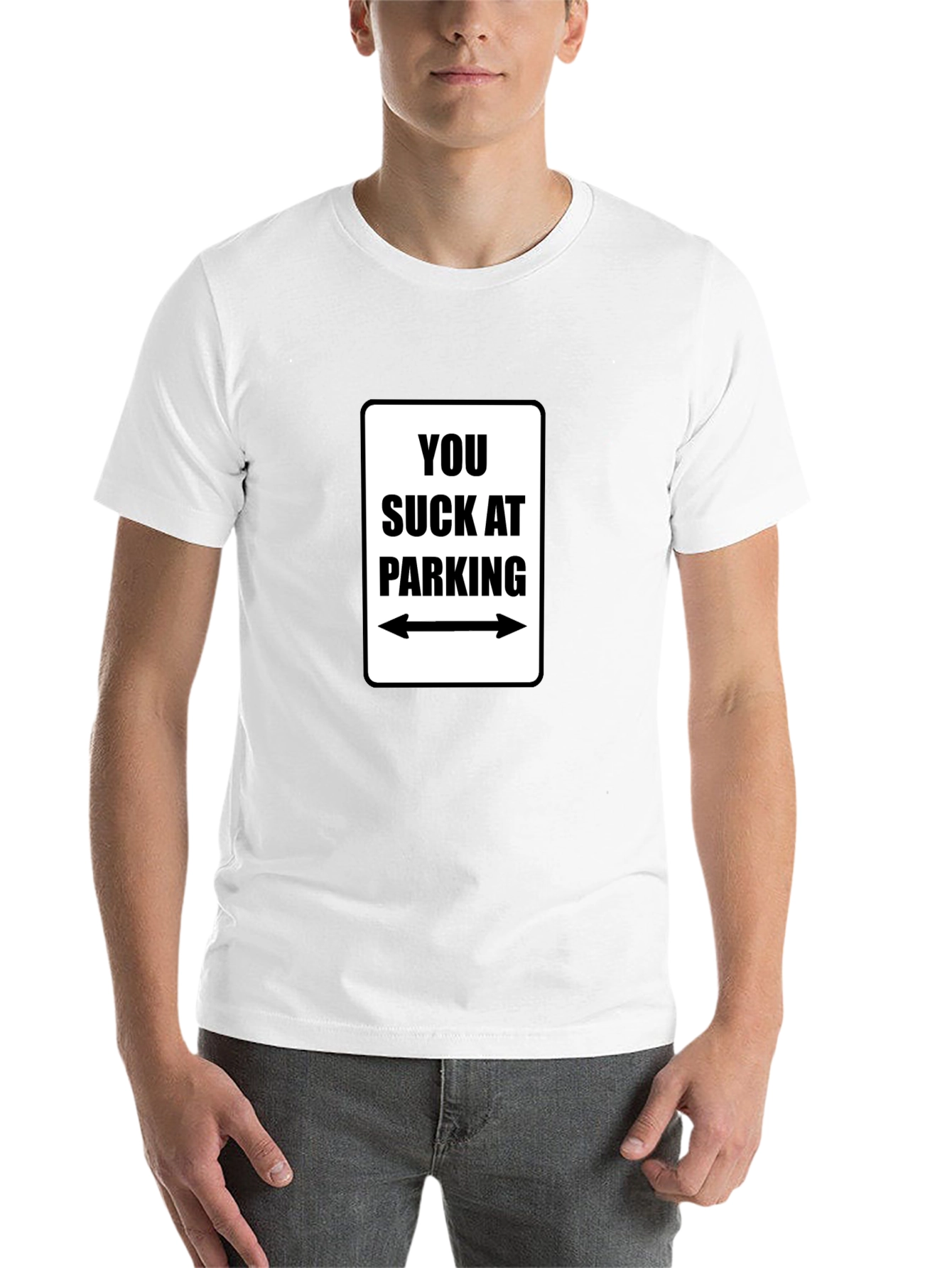 Black You Suck at Parking Graphic Tee view 14