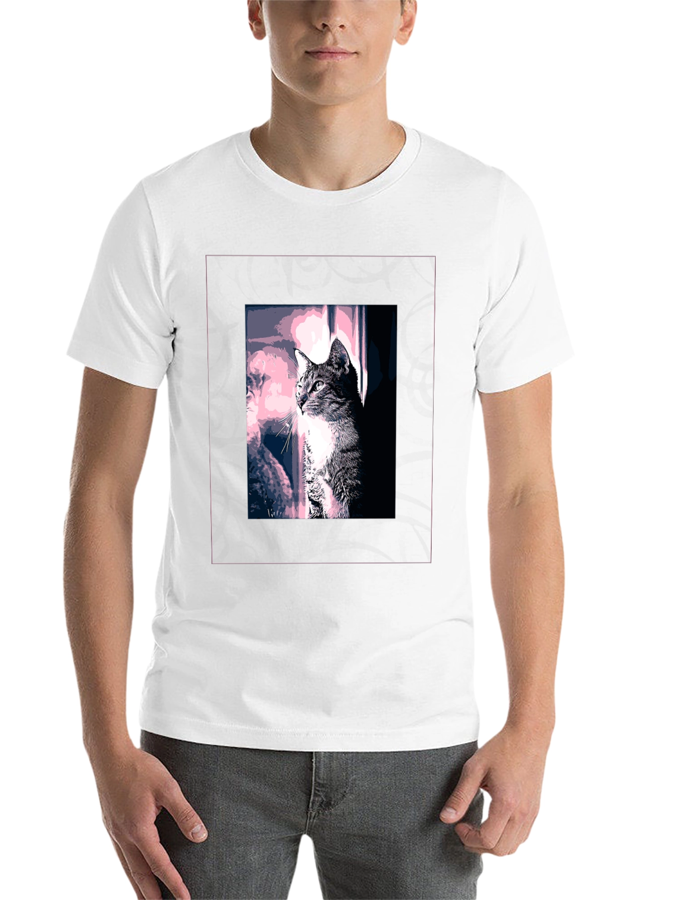 Black Cool Cat Graphic Tee - Stylish Black T-Shirt view 14