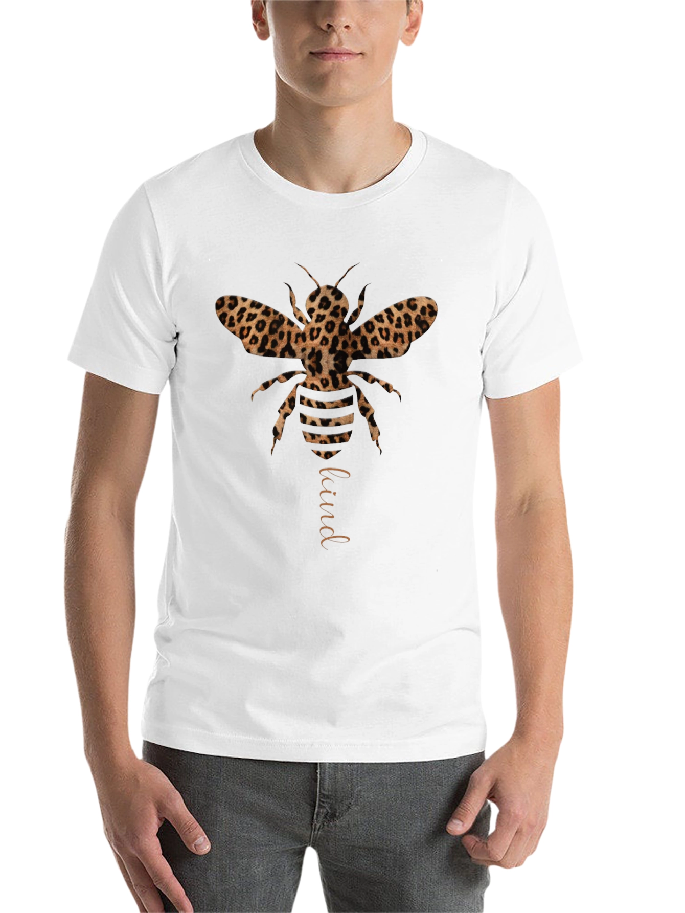 Black Leopard Print Bee Kind T-Shirt view 14