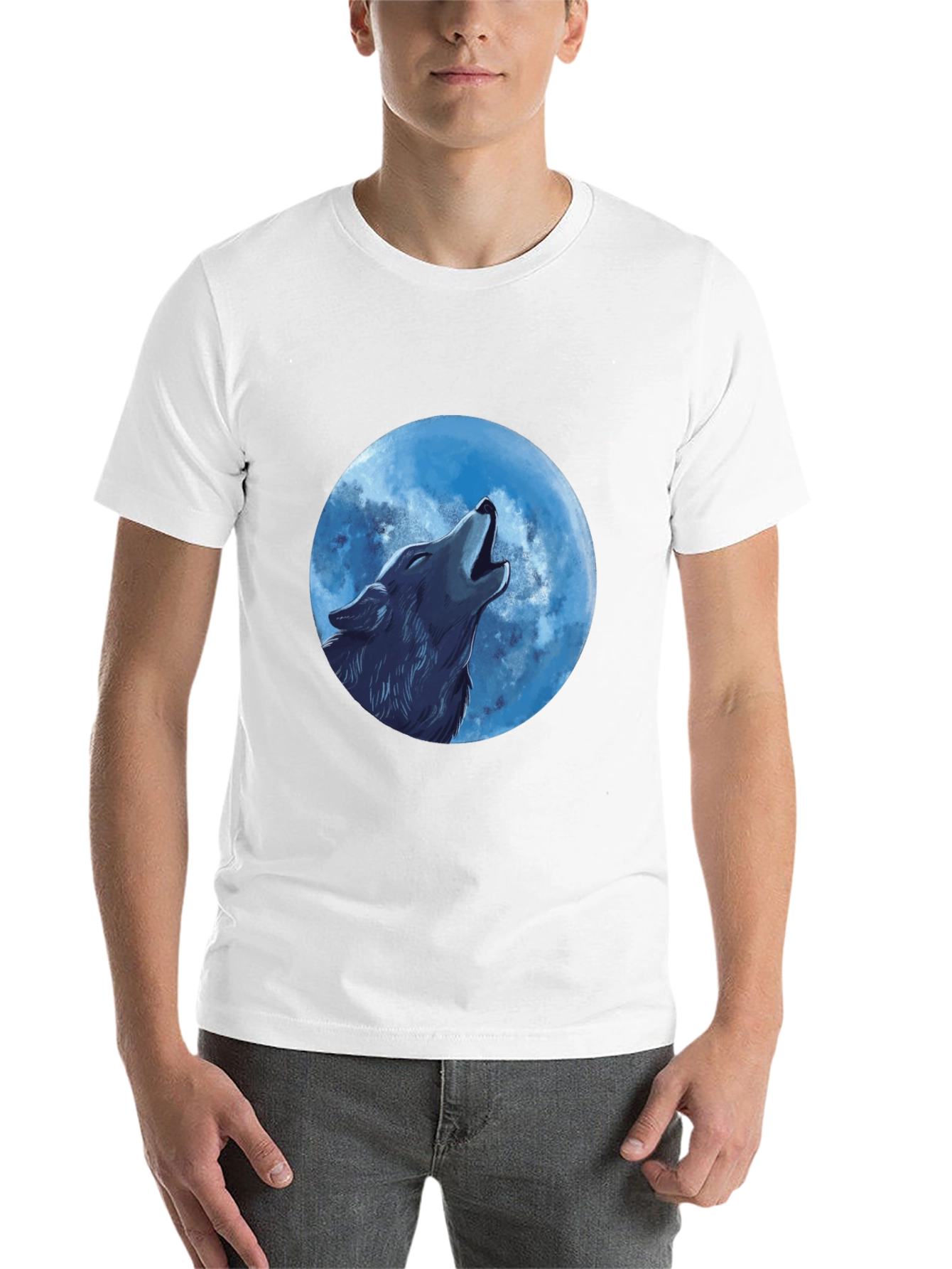 Black Wolf Moon Graphic T-Shirt - Black view 14
