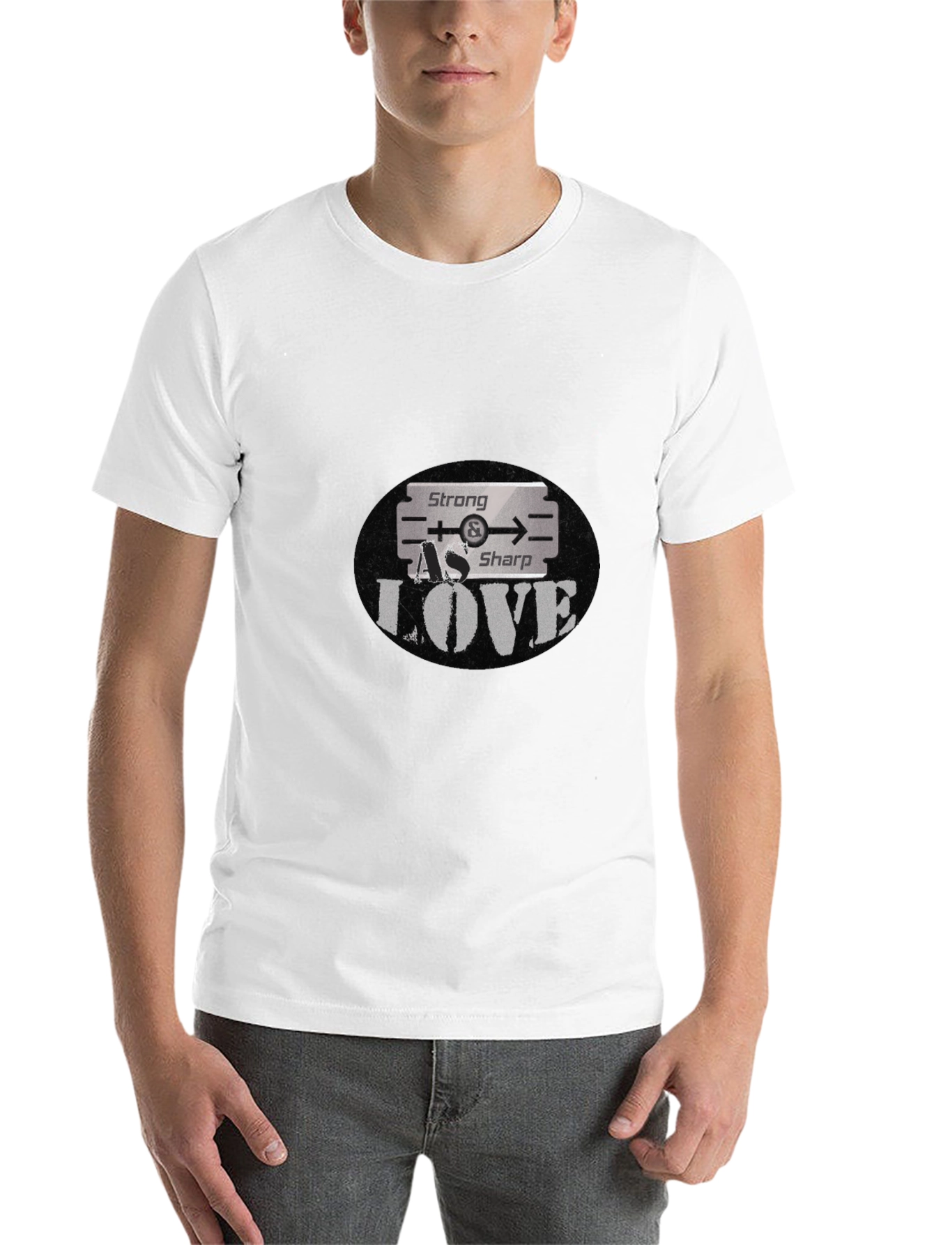 Black Strong As Sharp Love Graphic T-Shirt view 14