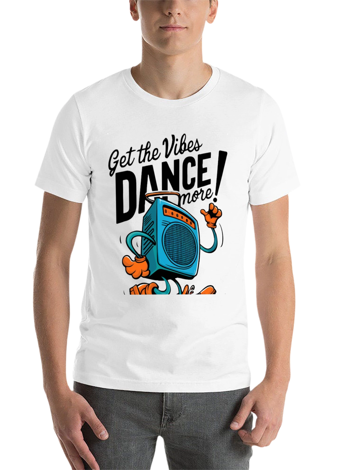Black Retro Boombox Dance T-Shirt - Get the Vibes! view 14