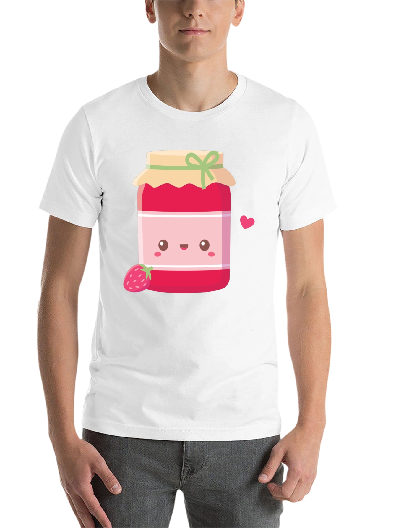 Black Cute Kawaii Strawberry Jam T-Shirt view 14