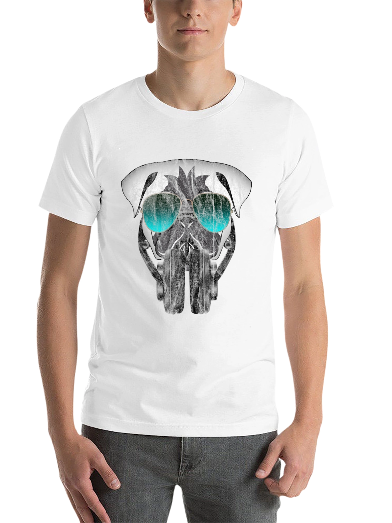 Black Cool Pug DJ Graphic Tee - Black T-Shirt view 14