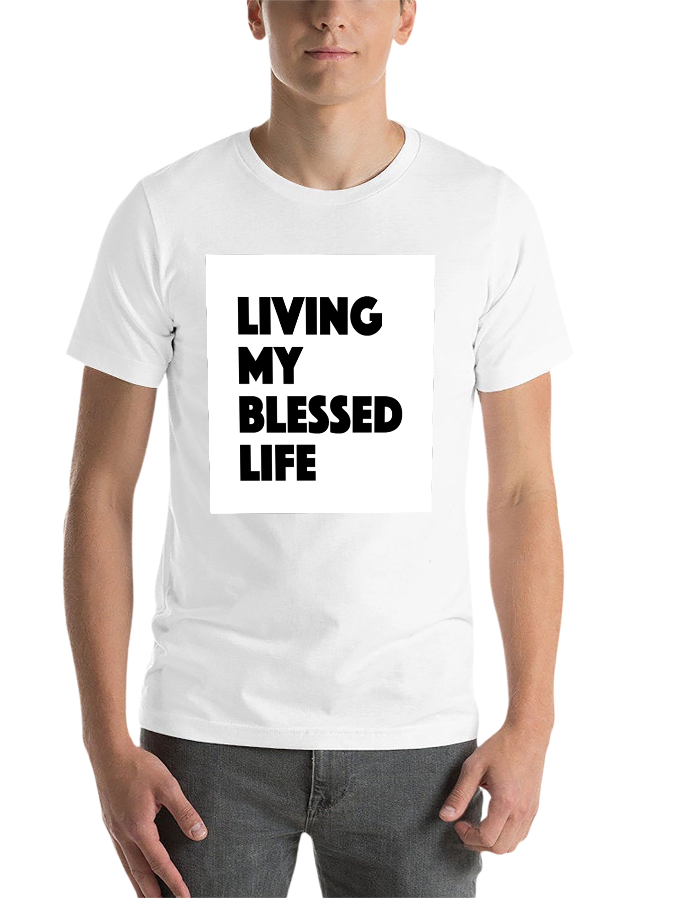 Black Blessed Life Graphic Tee - Black Cotton T-Shirt view 14