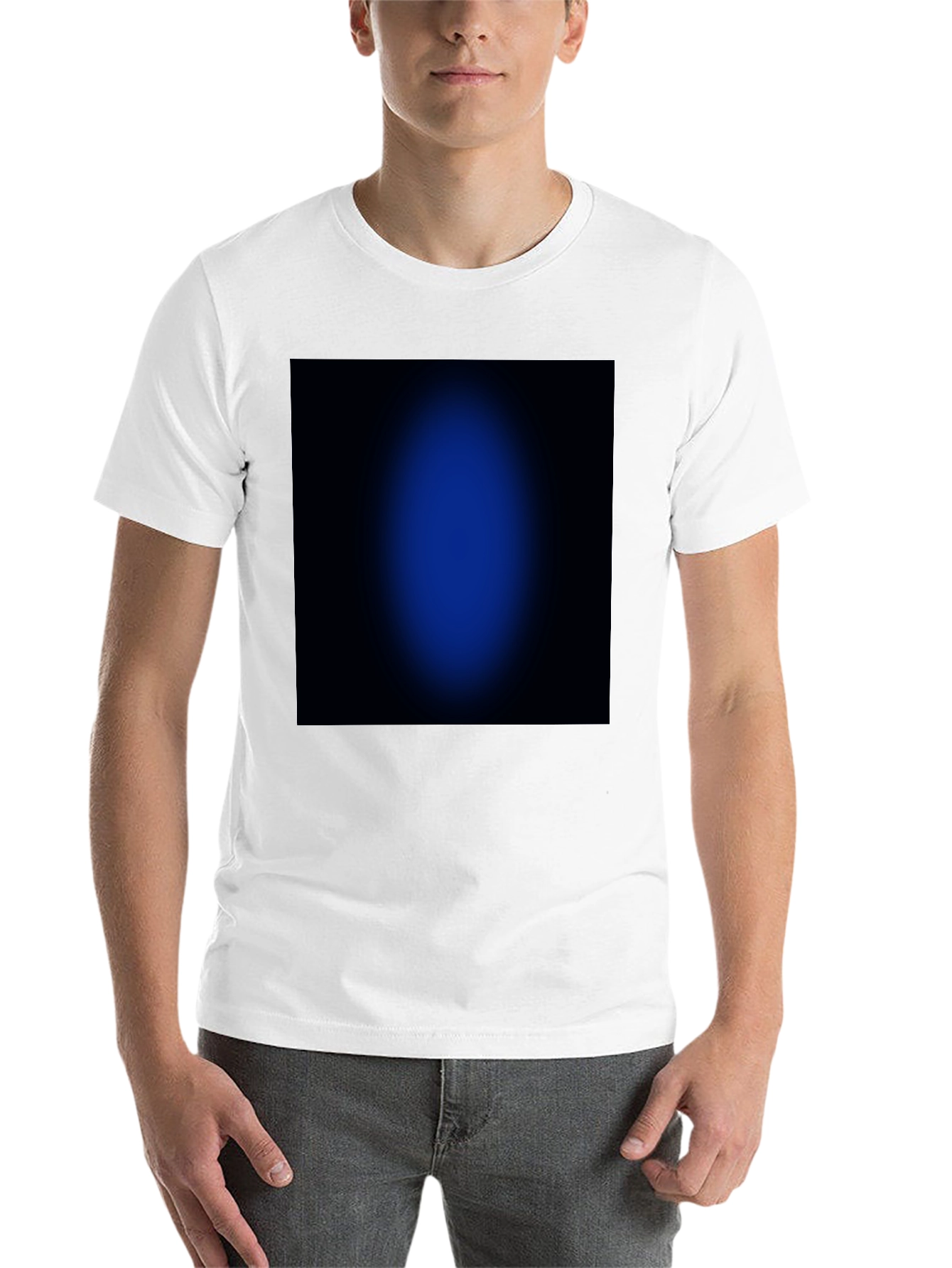 Black Black T-Shirt with Abstract Blue Design view 14