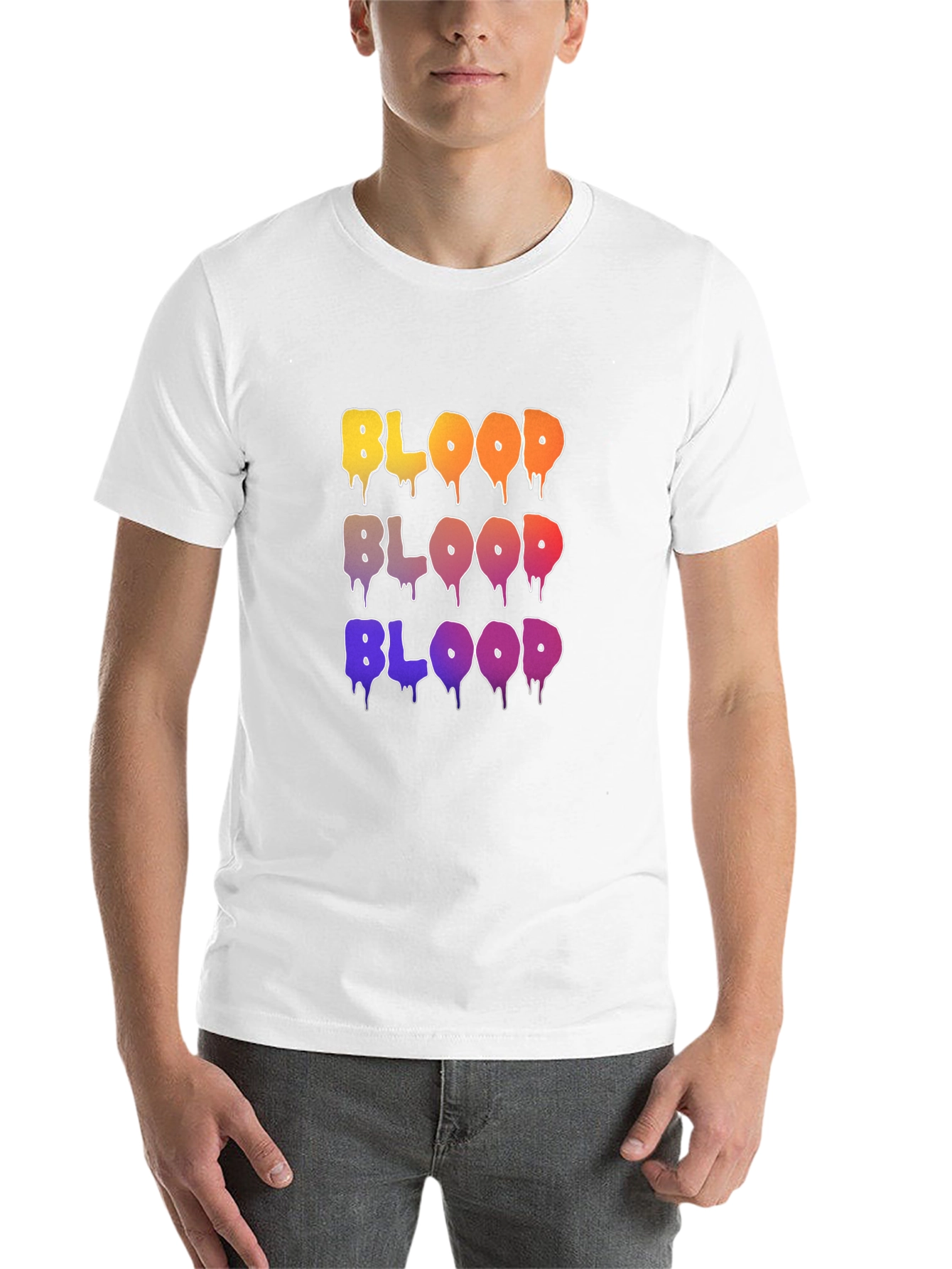 Black Colorful BLOOD Graphic T-Shirt view 14