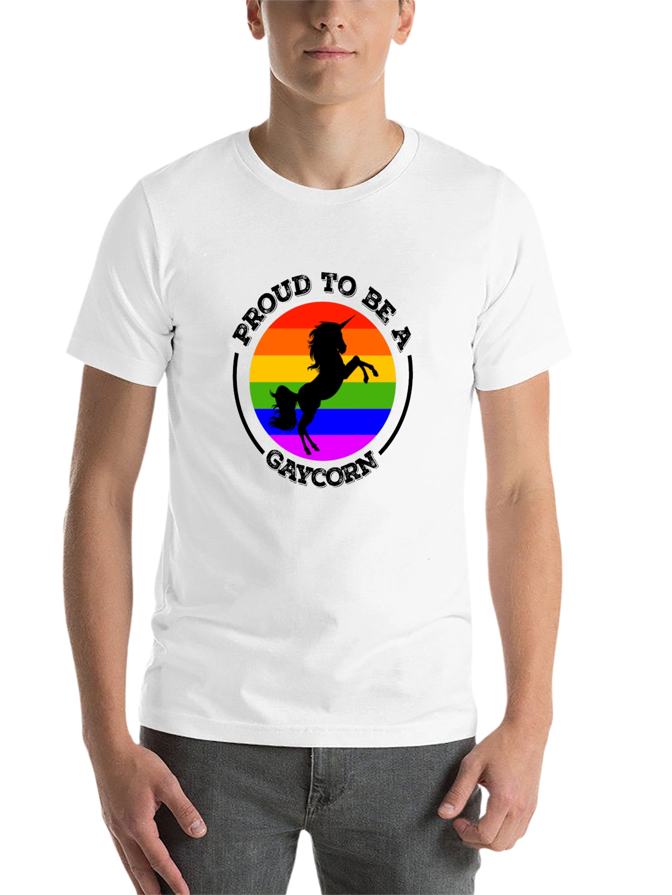 Gaycorn Pride T-Shirt - Rainbow Unicorn Tee - 14