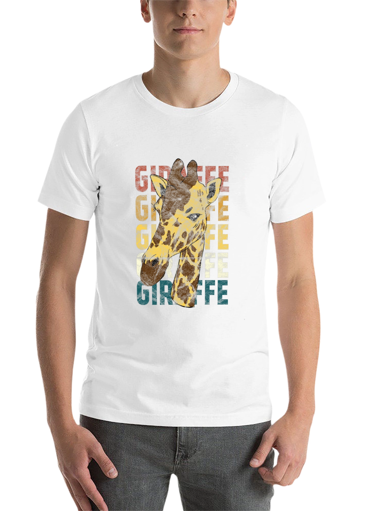 Black Vintage Giraffe Graphic T-Shirt - Unique Animal Tee view 14