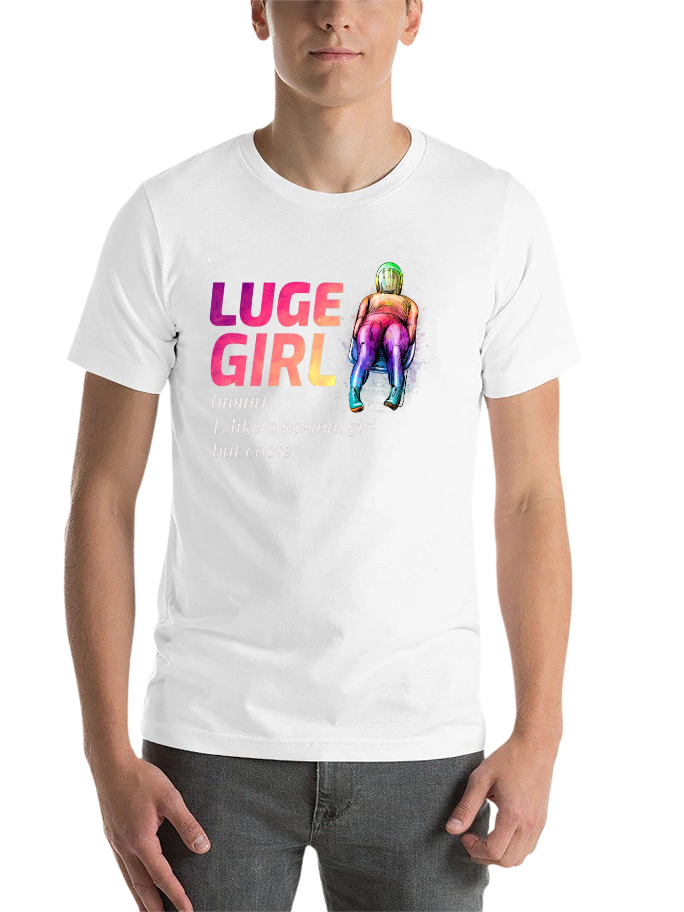 Black Luge Girl T-Shirt - Cooler Than Normal! view 14