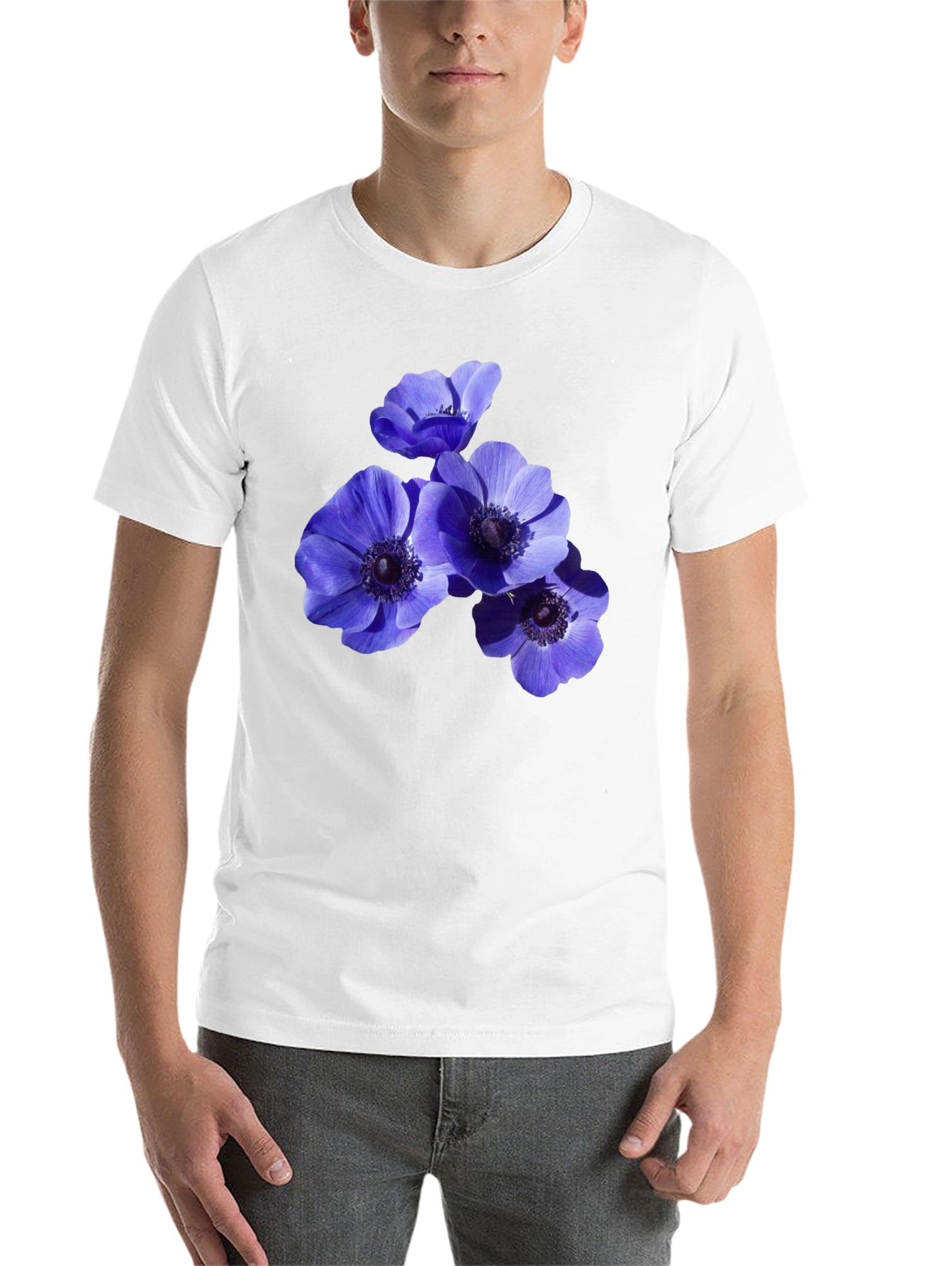 Black Floral Anemone Graphic Black T-Shirt view 14
