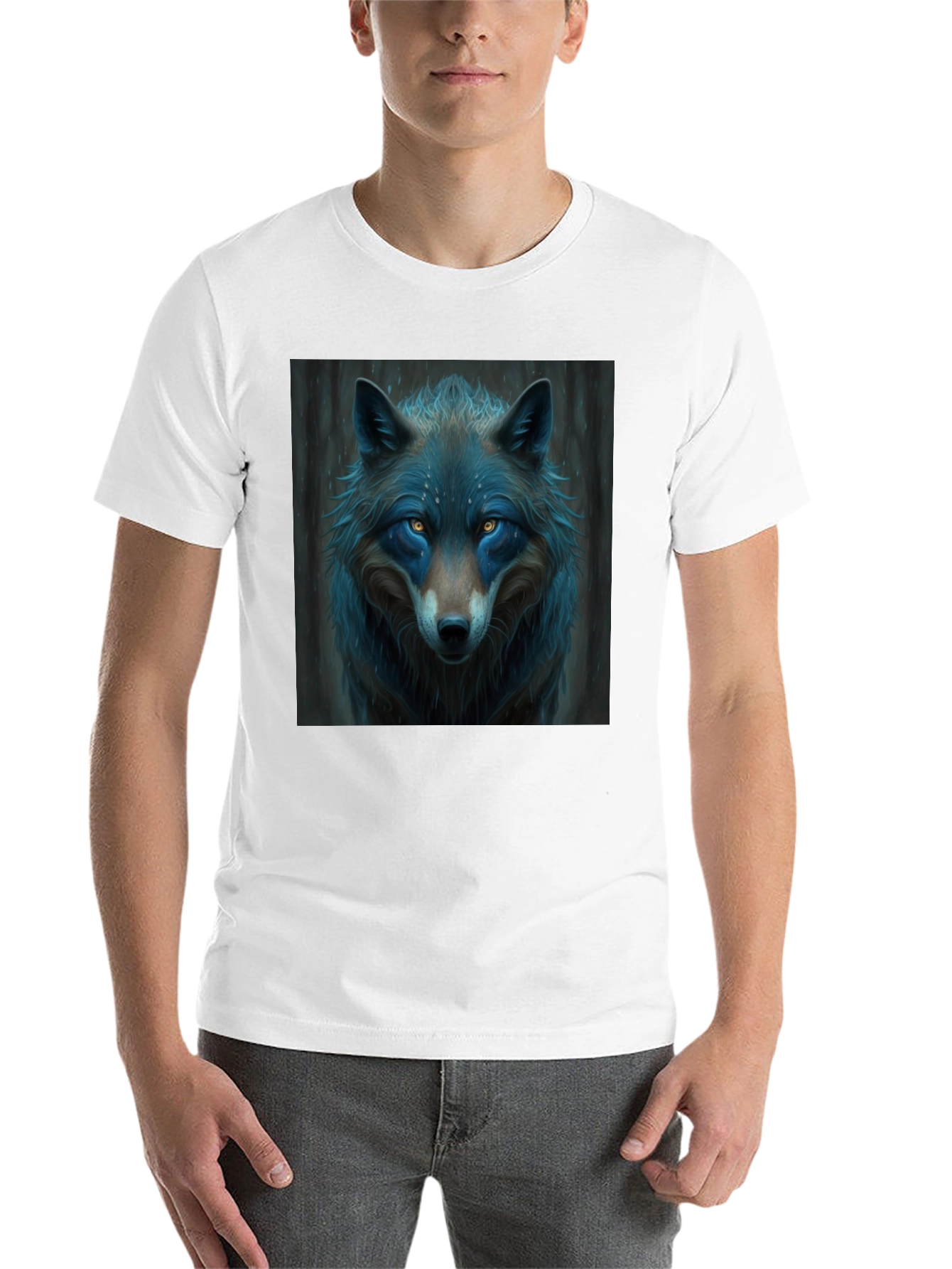 Black Wolf Graphic T-Shirt - Cool Animal Design view 14