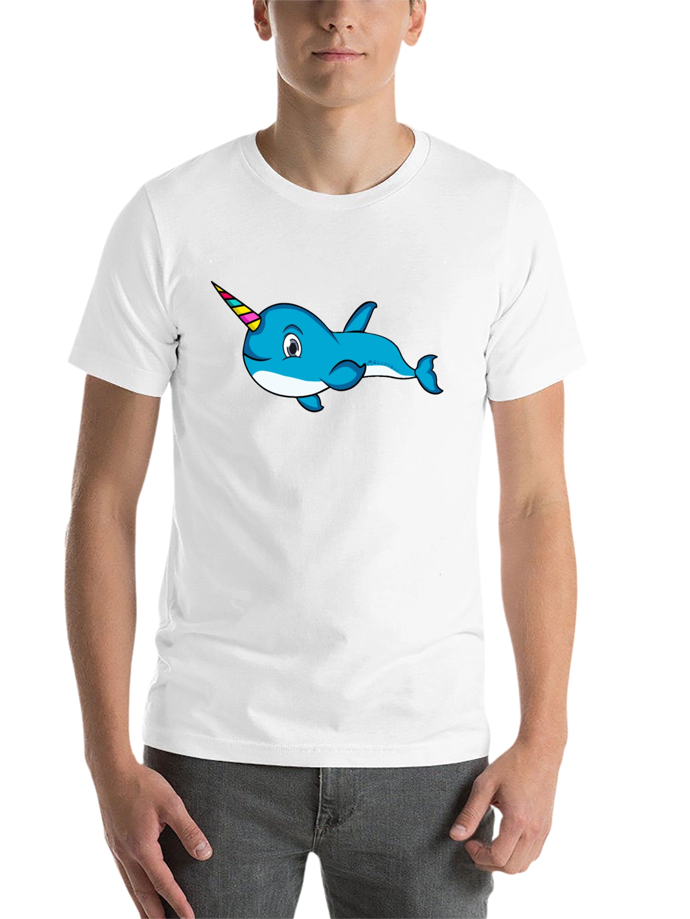 Black Narwhal T-Shirt - Fun Graphic Tee view 14