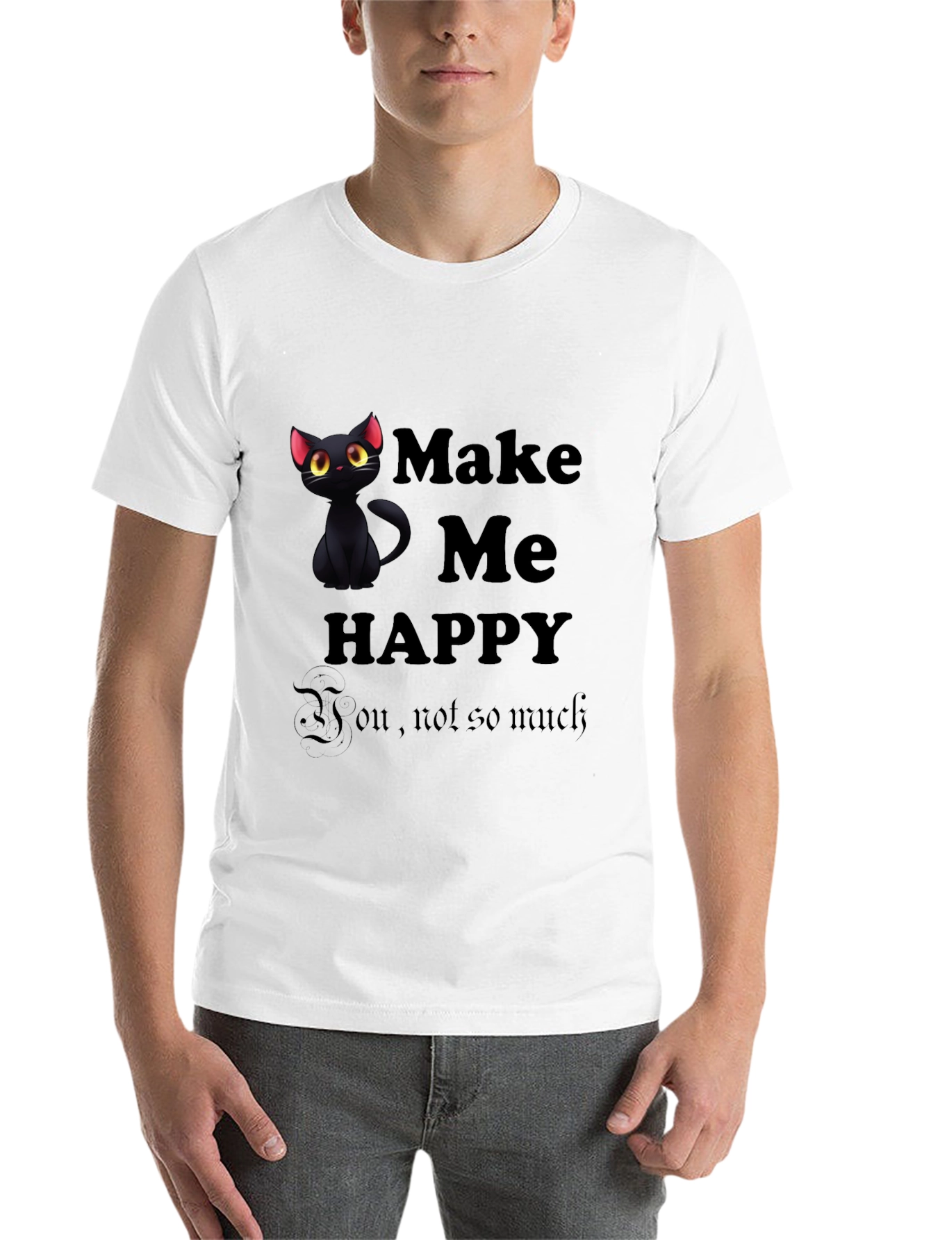 Black Make Me Happy Black Cat T-Shirt view 14