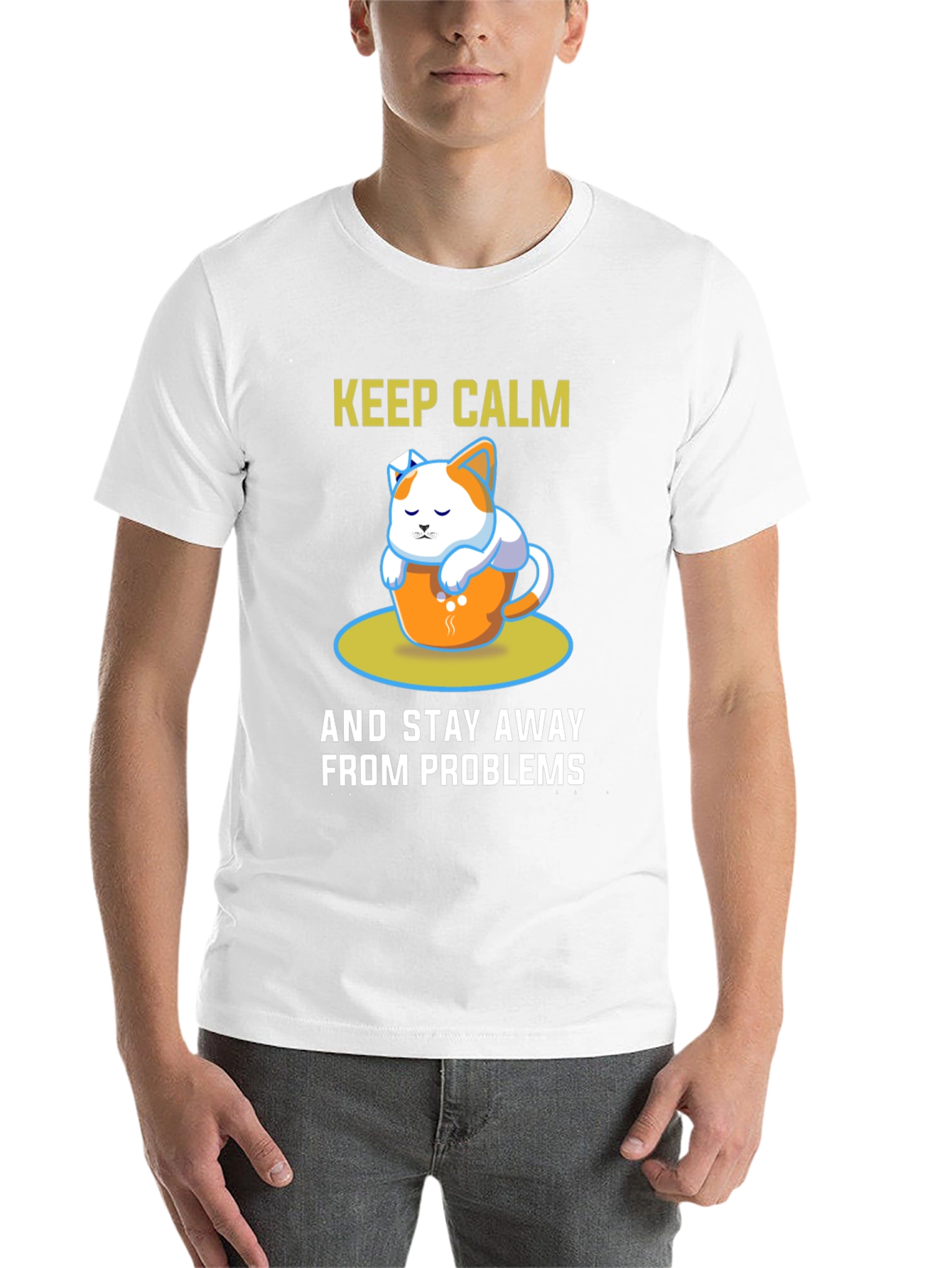 Black Keep Calm Cat T-Shirt view 14