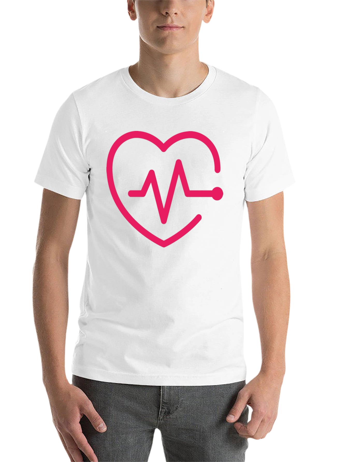 Black Heartbeat Heart Love Graphic T-Shirt view 14