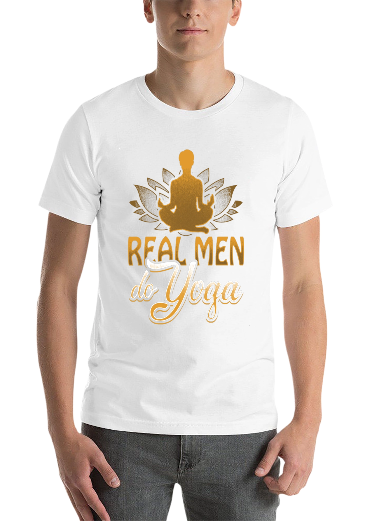 Black Real Men Do Yoga Graphic T-Shirt view 14