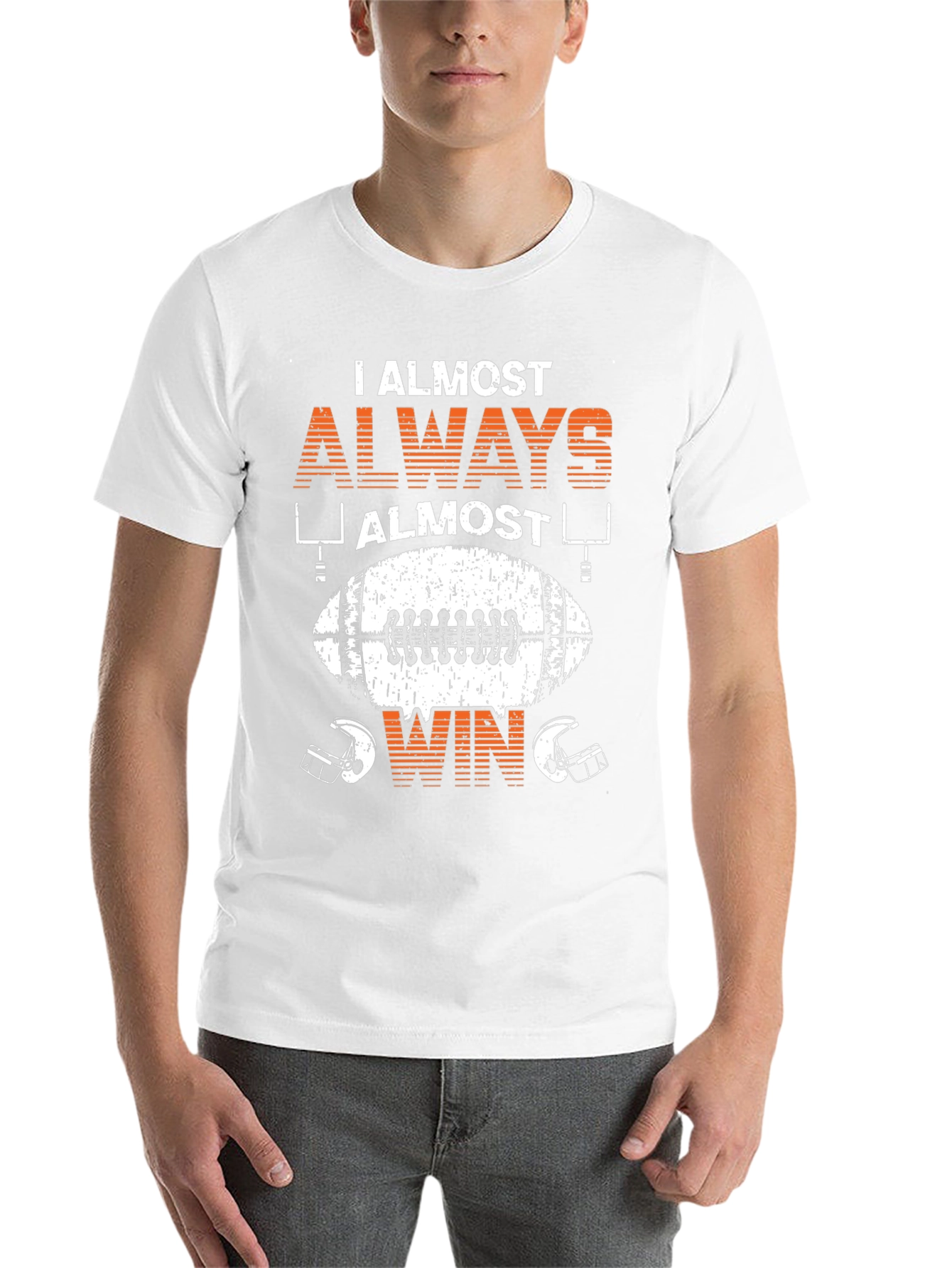 Black Funny Football T-Shirt: I Almost Always Almost Win view 14