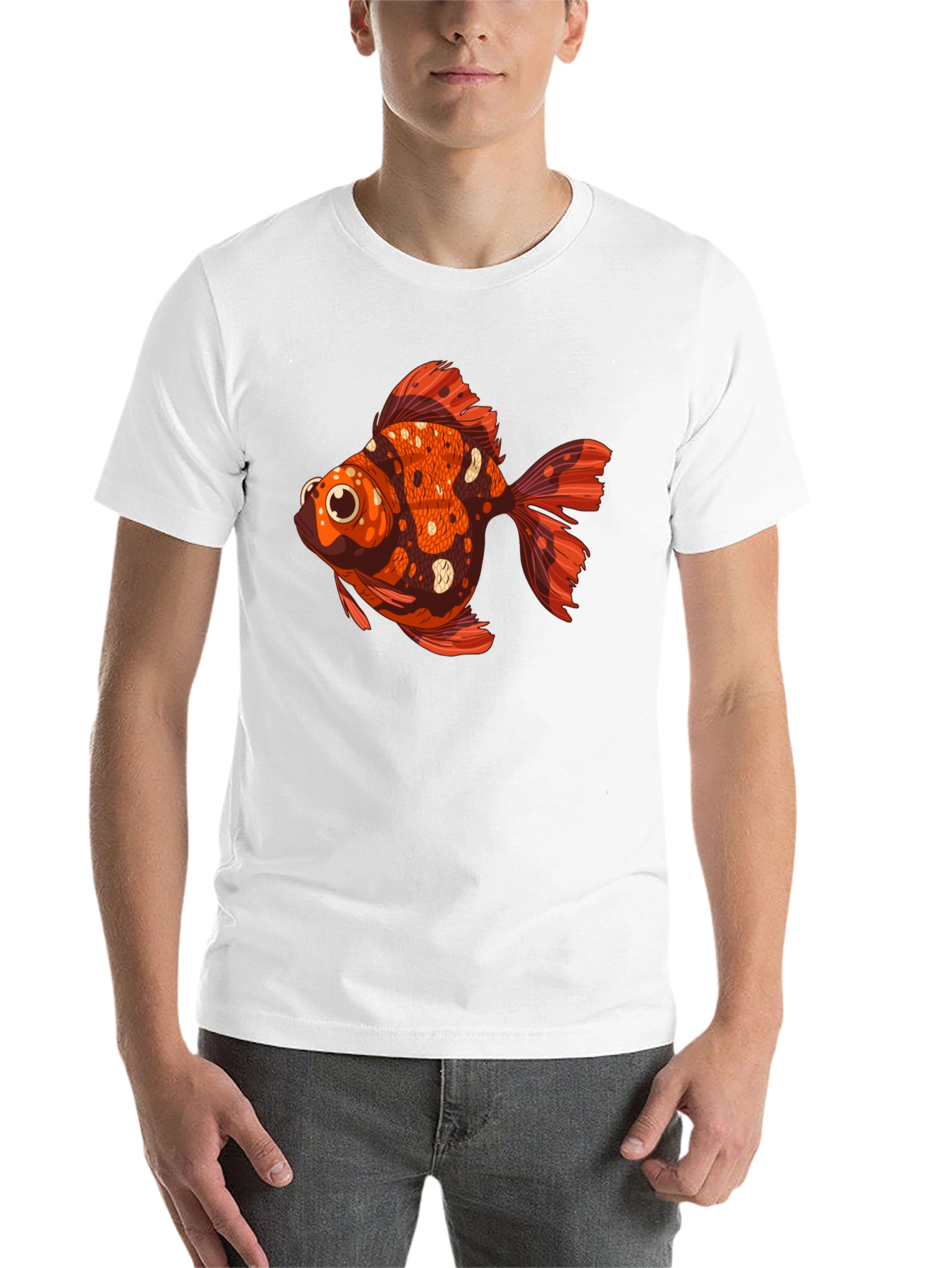 Black Goldfish Graphic Tee - Unique Animal T-Shirt view 14