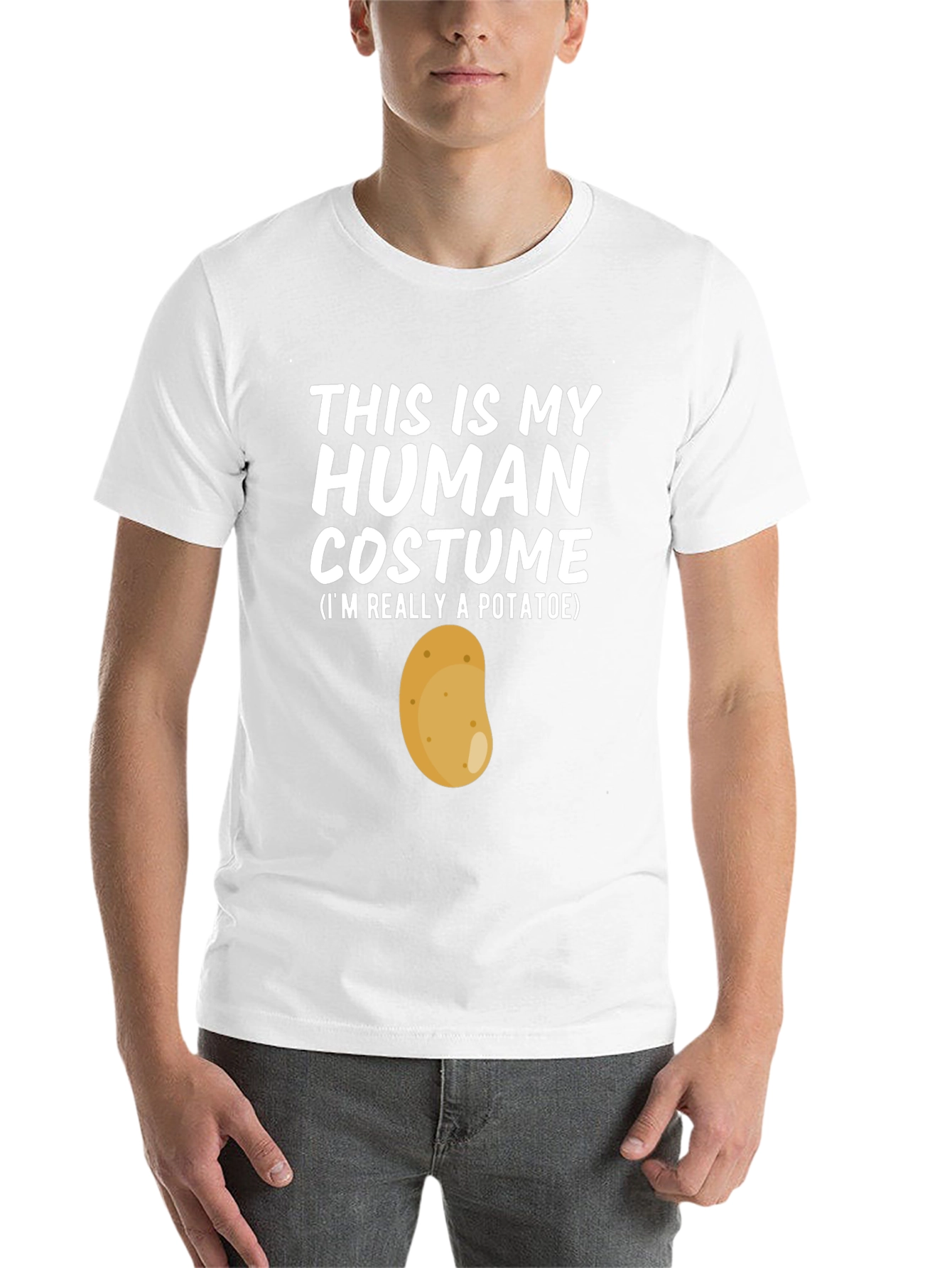 Black Funny Potato Costume T-Shirt view 14