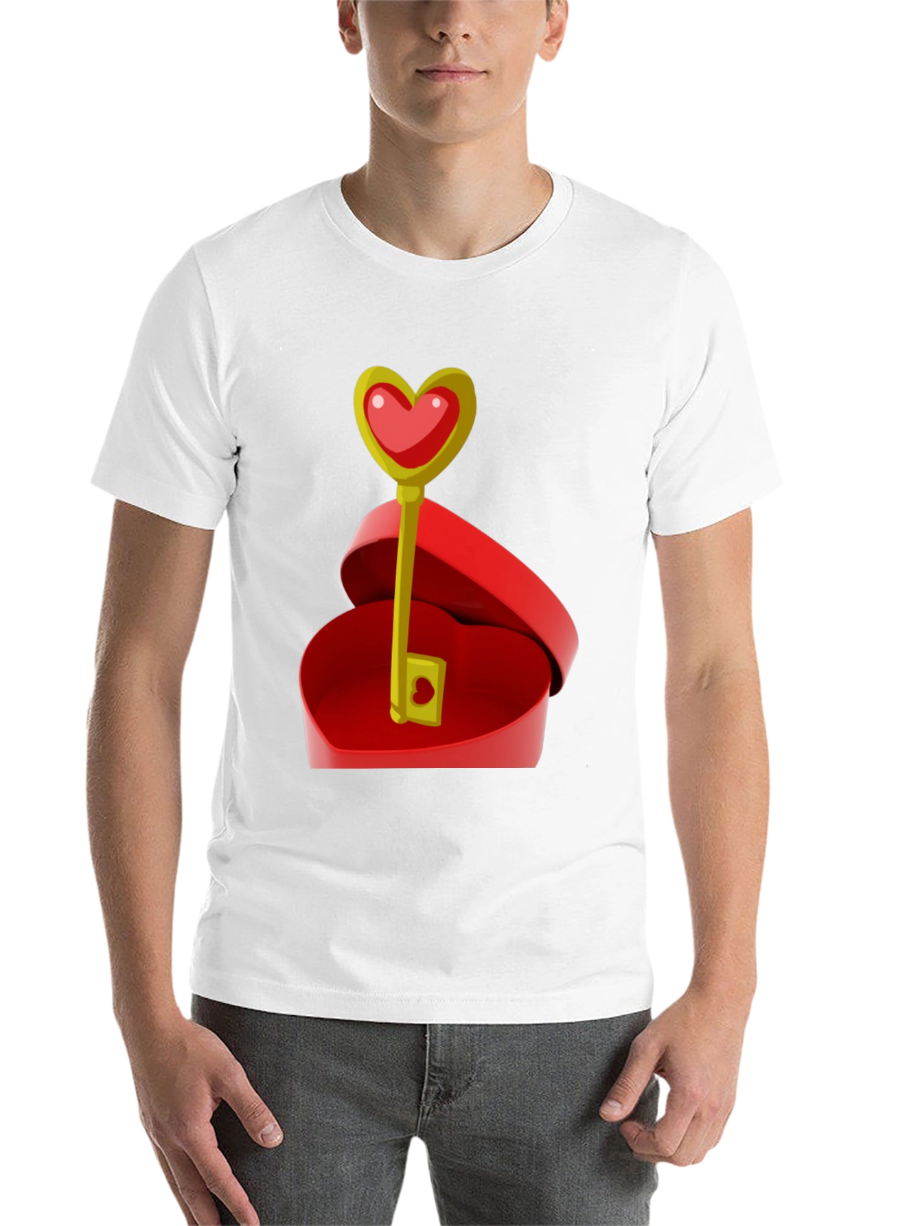 Black Heart Key Graphic Tee - Unlock Your Love! view 14