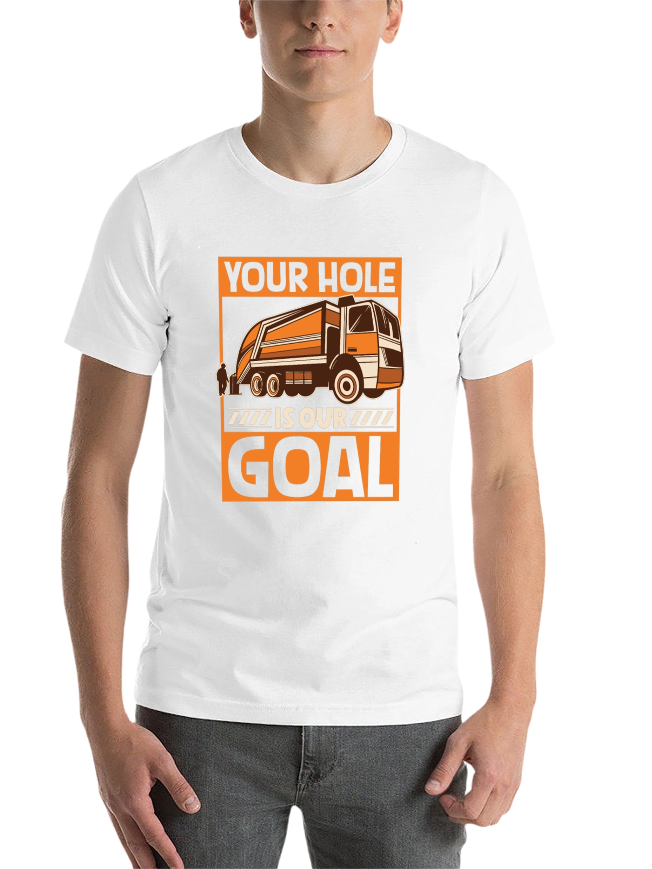 Black Your Hole is Our Goal T-Shirt Funny Garbage Truck Tee view 14
