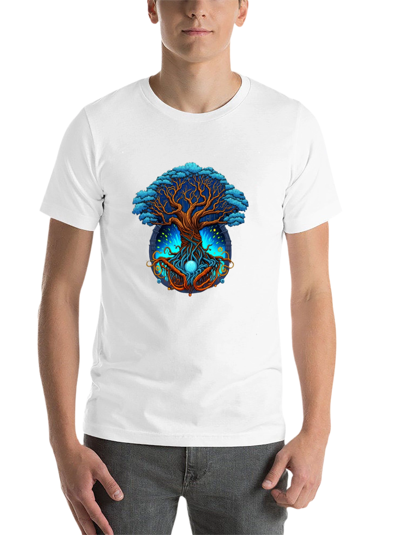 Black Mystic Tree Graphic Tee - Nature Inspired Design view 14