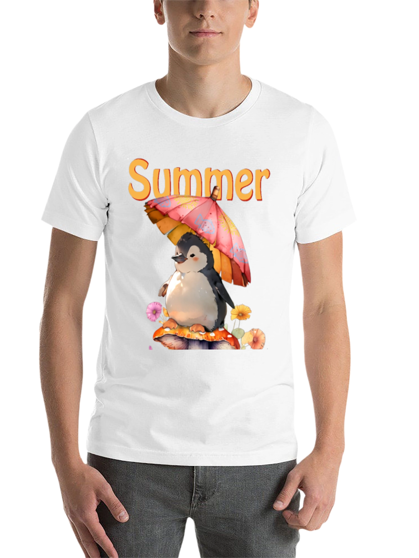 Black Summer Penguin Graphic T-Shirt view 14