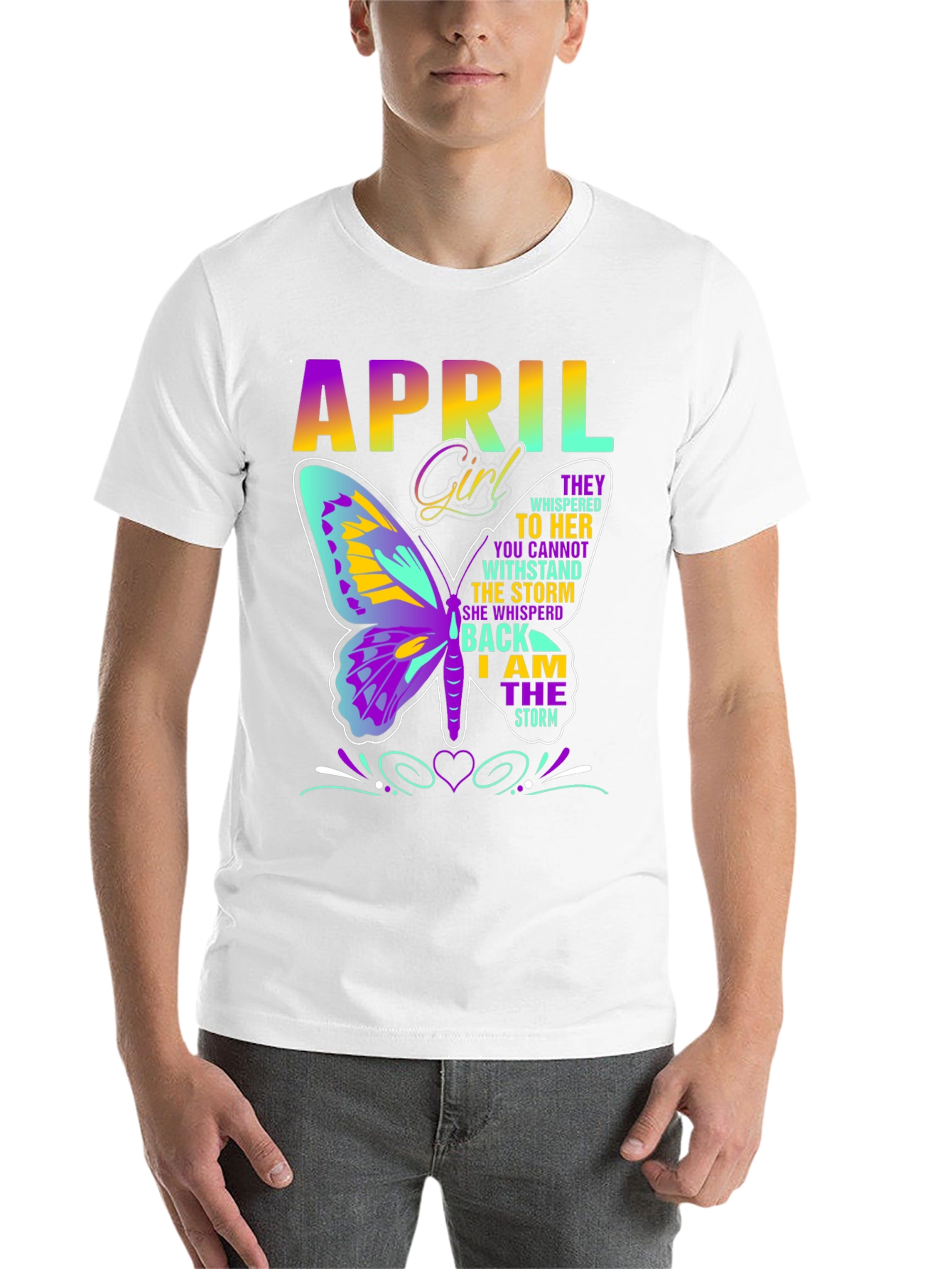 Black April Girl Butterfly T-Shirt - Storm Strength view 14