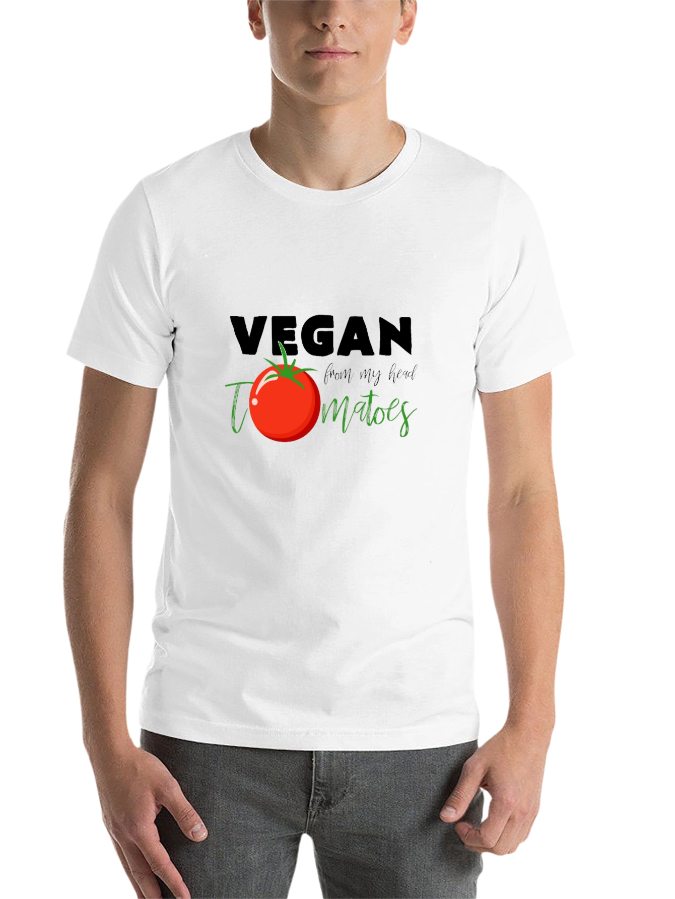 Black Vegan Tomato T-Shirt - Fresh From My Head Tee view 14