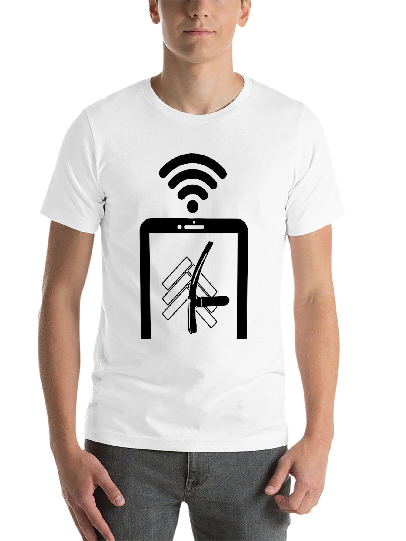 Black Novelty Black T-Shirt: Digital Detox Humor view 14