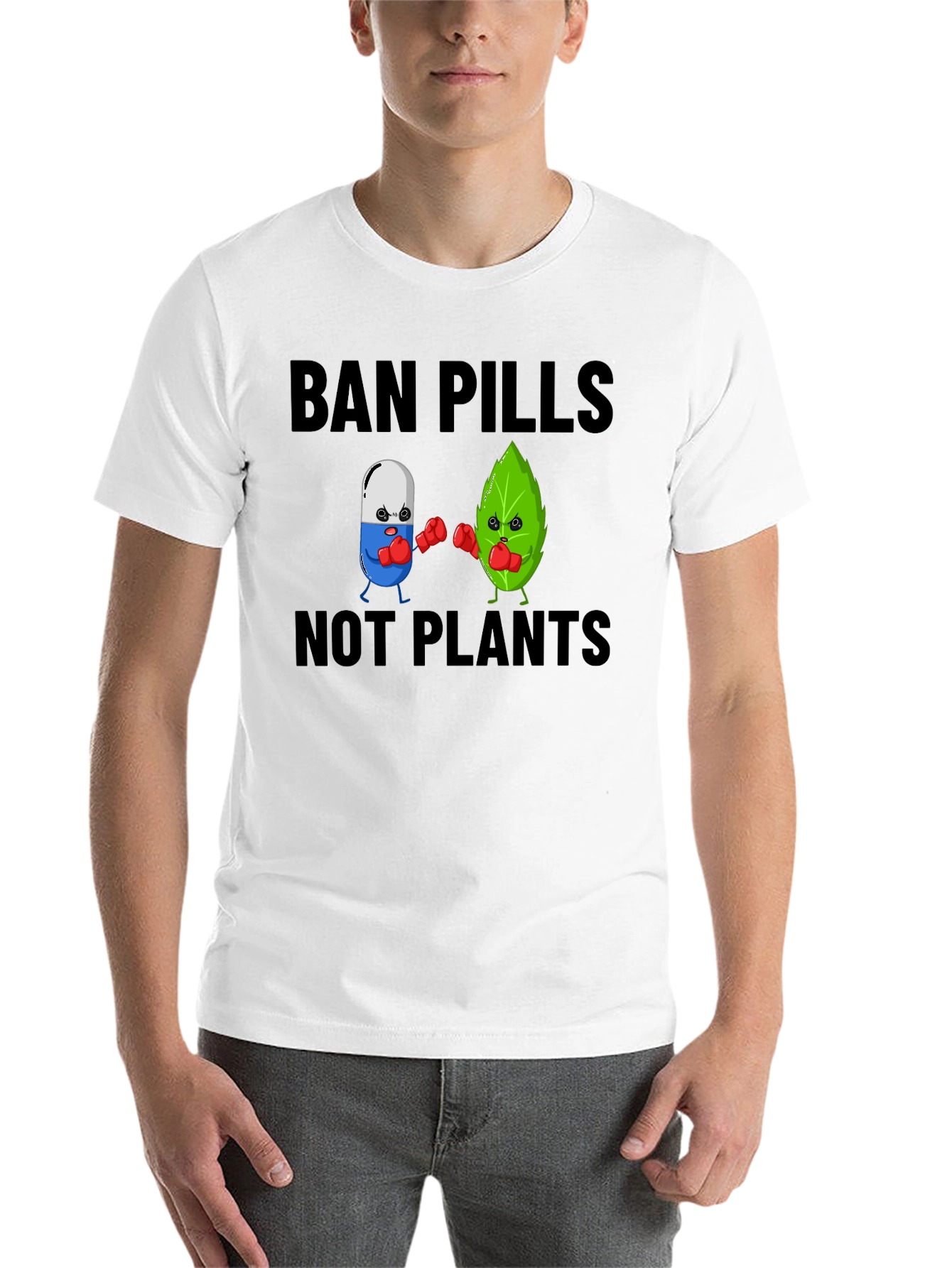Black Ban Pills Not Plants Graphic T-Shirt view 14