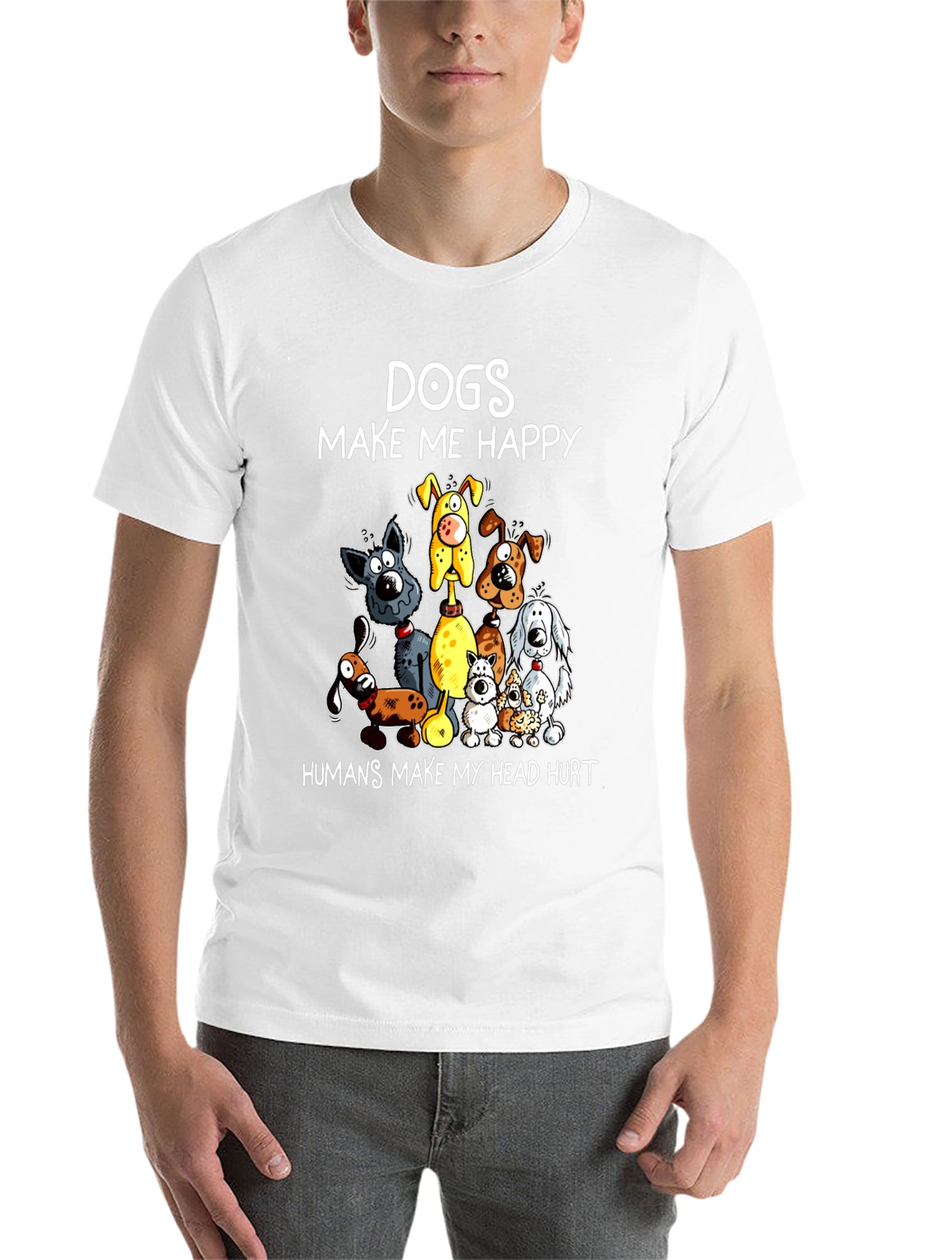 Black Dogs Make Me Happy Graphic T-Shirt view 14