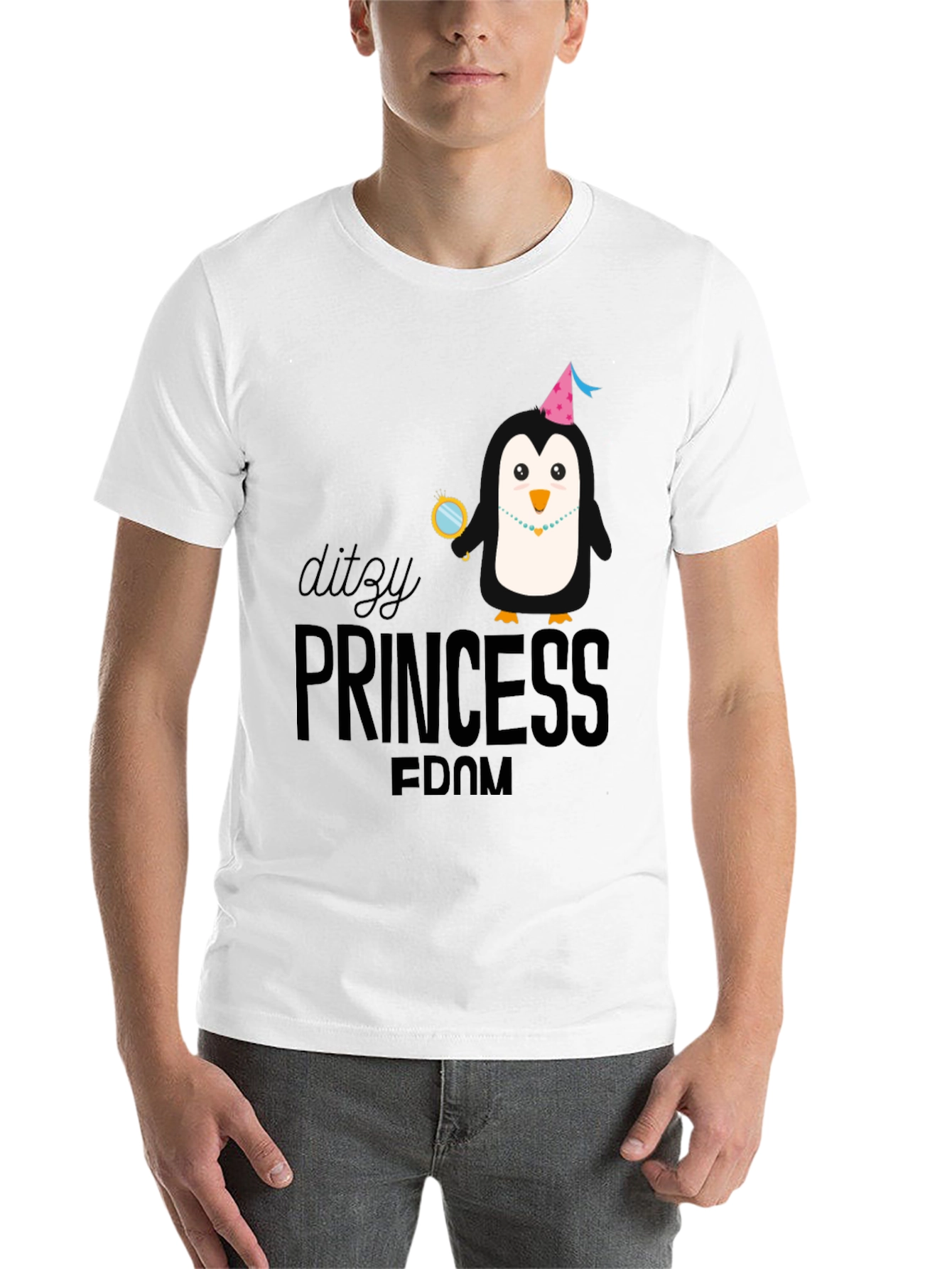 Black Penguin Princess T-Shirt - Whimsical & Fun! view 14