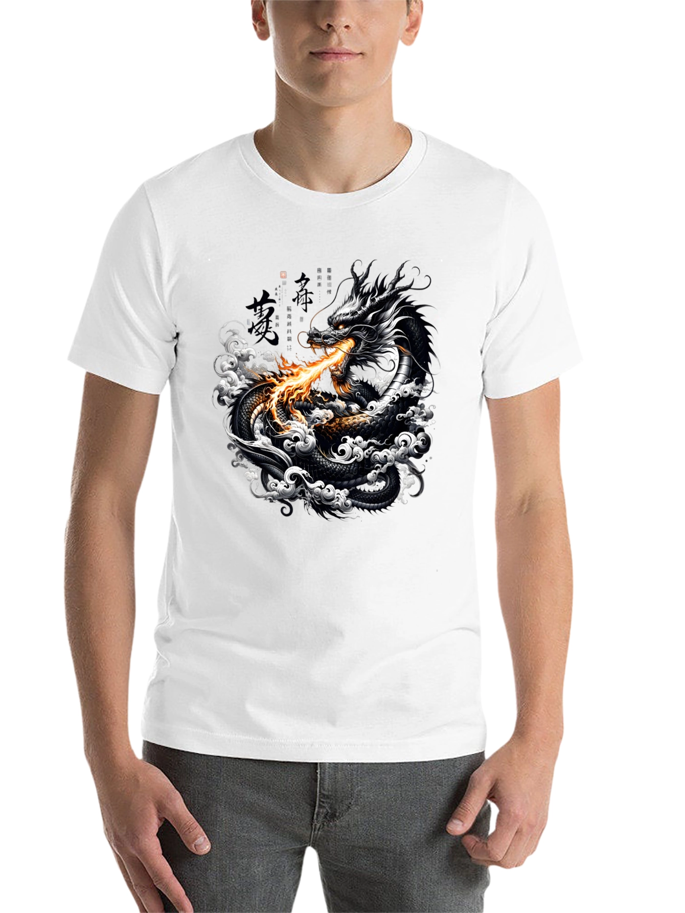 Black Dragon Fire Black Graphic Tee view 14