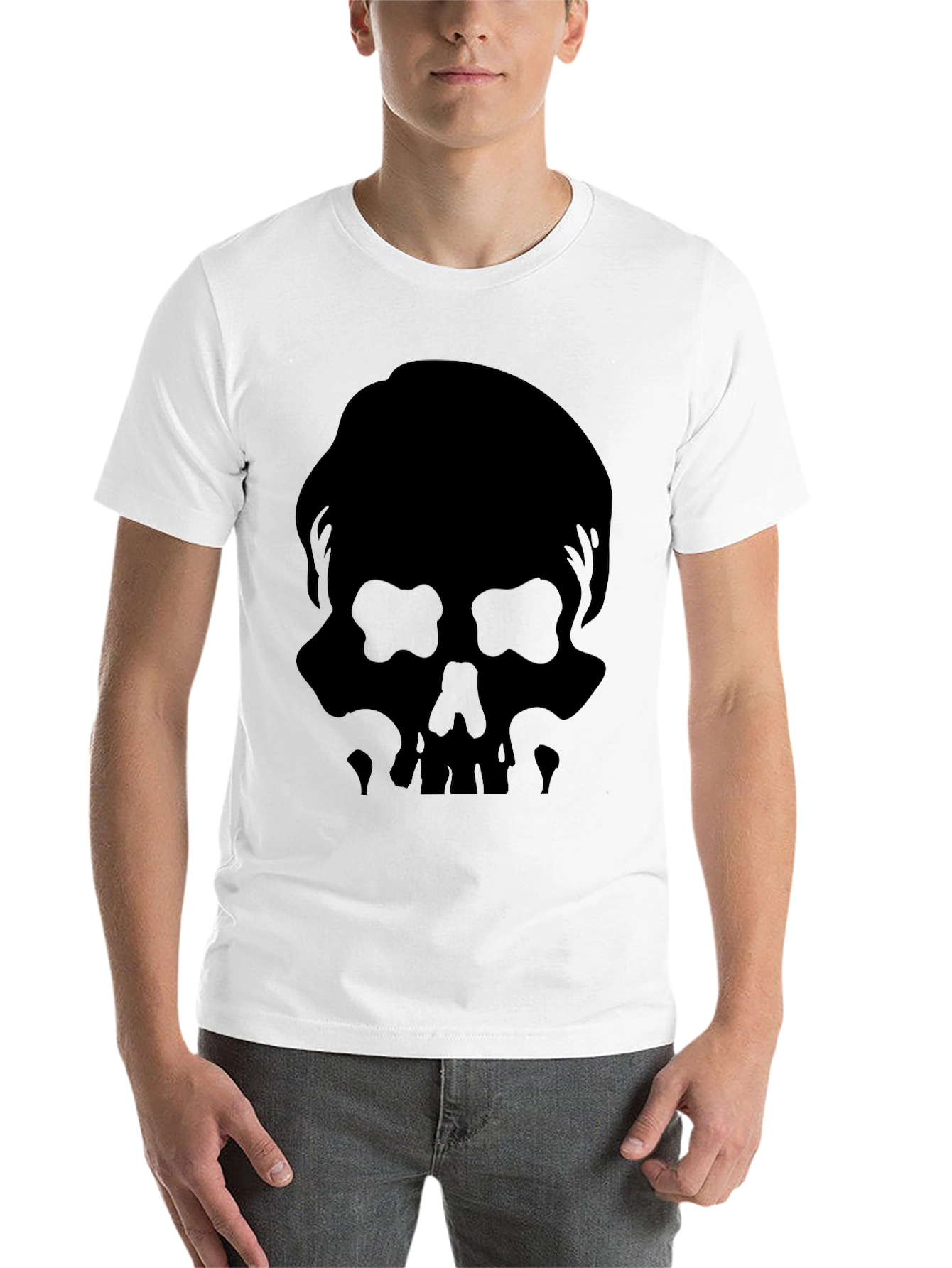 Black Skull Silhouette Graphic Tee - Mens view 14