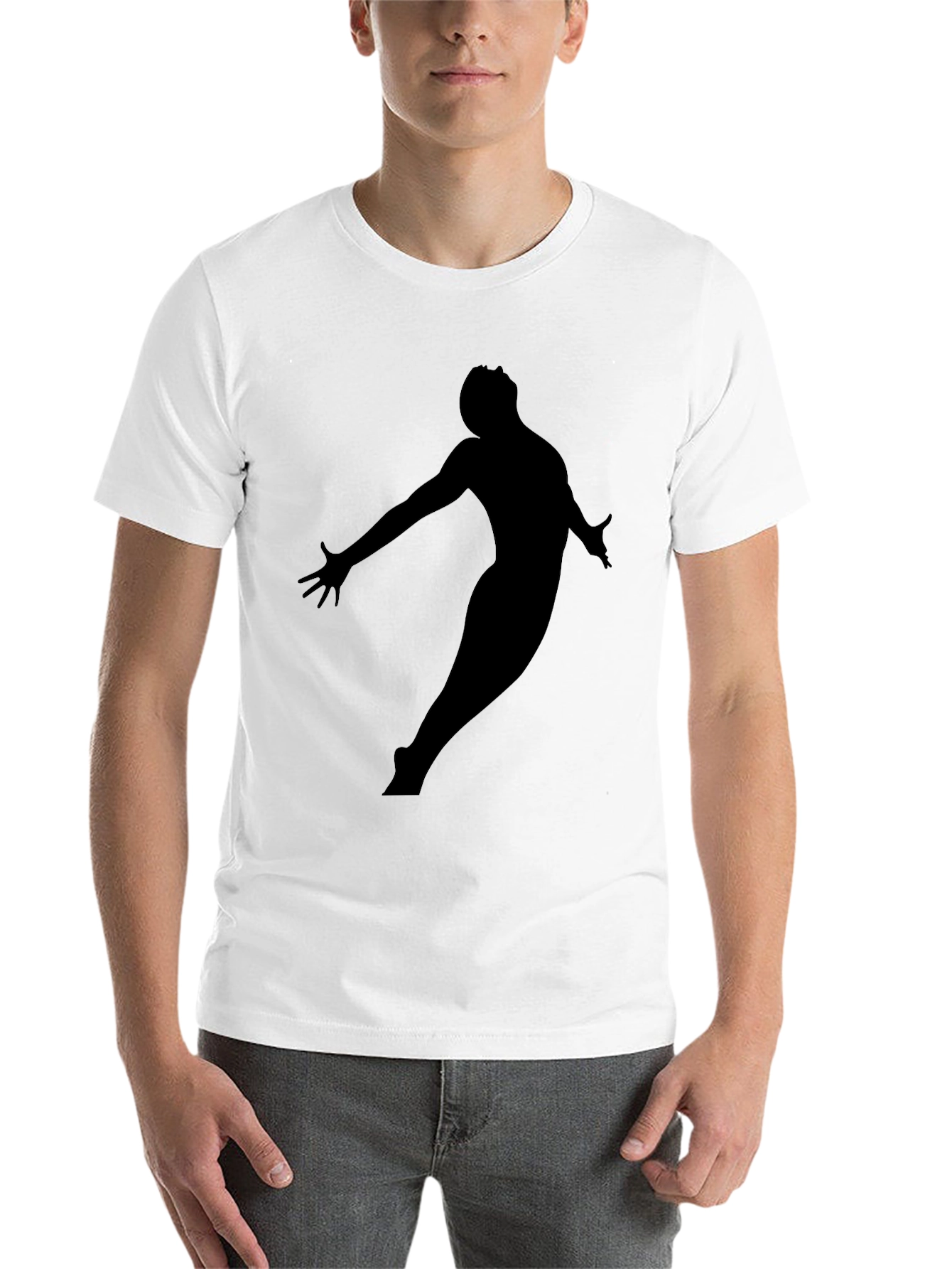 Black Silhouette Graphic Tee - Modern Black T-Shirt view 14