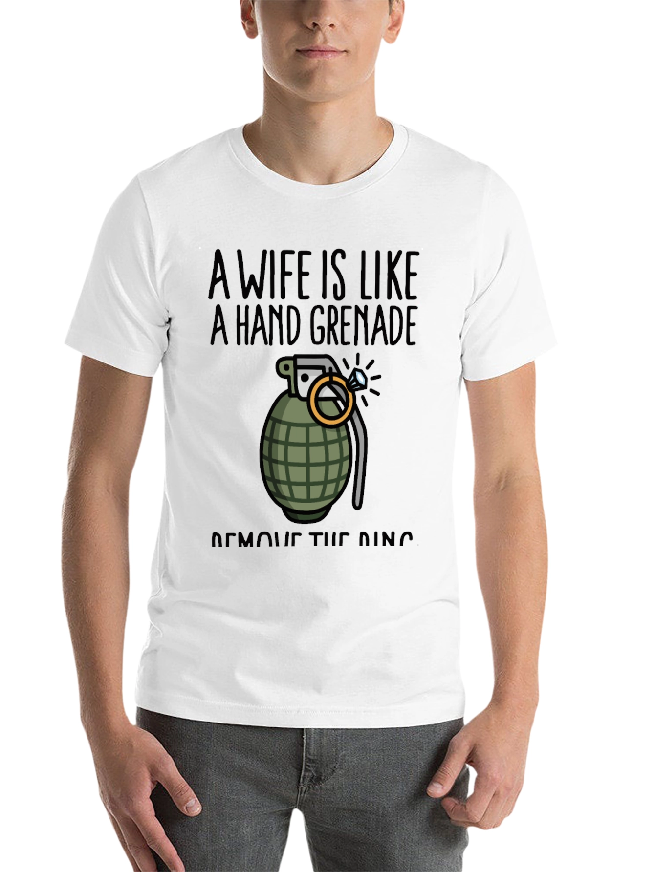 Black Wife Hand Grenade Graphic Tee - Funny T-Shirt view 14