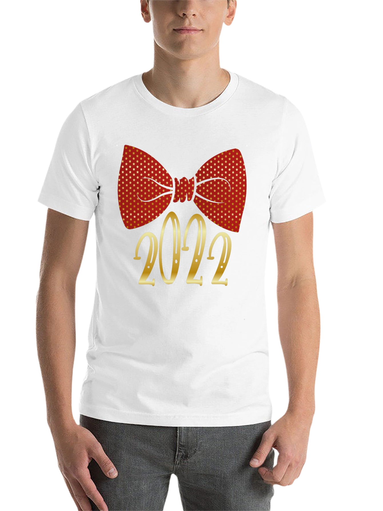 Black Festive 2022 Bow Tie Graphic T-Shirt view 14