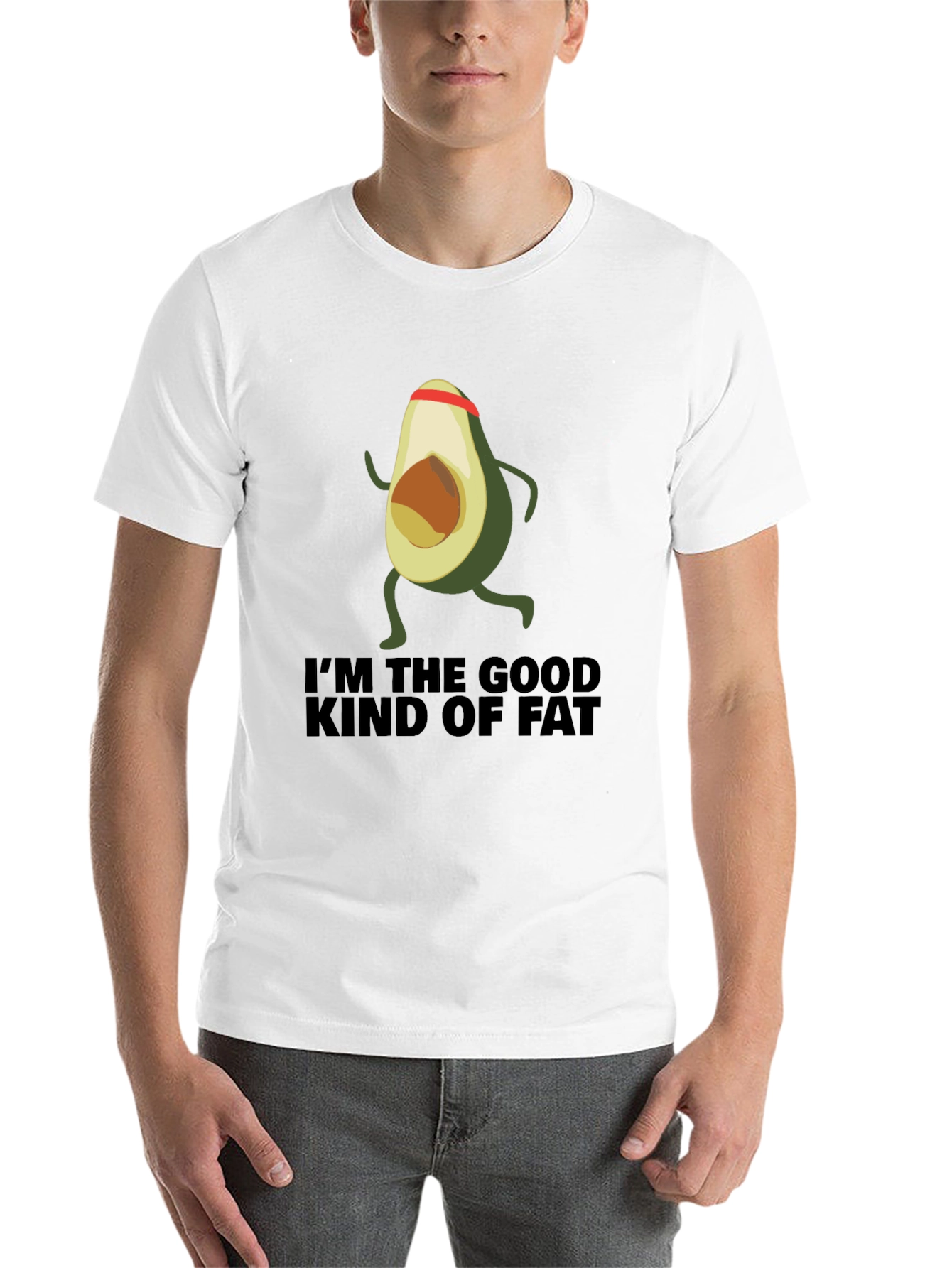 Black Avocado Running T-Shirt - I'm the Good Kind of Fat view 14