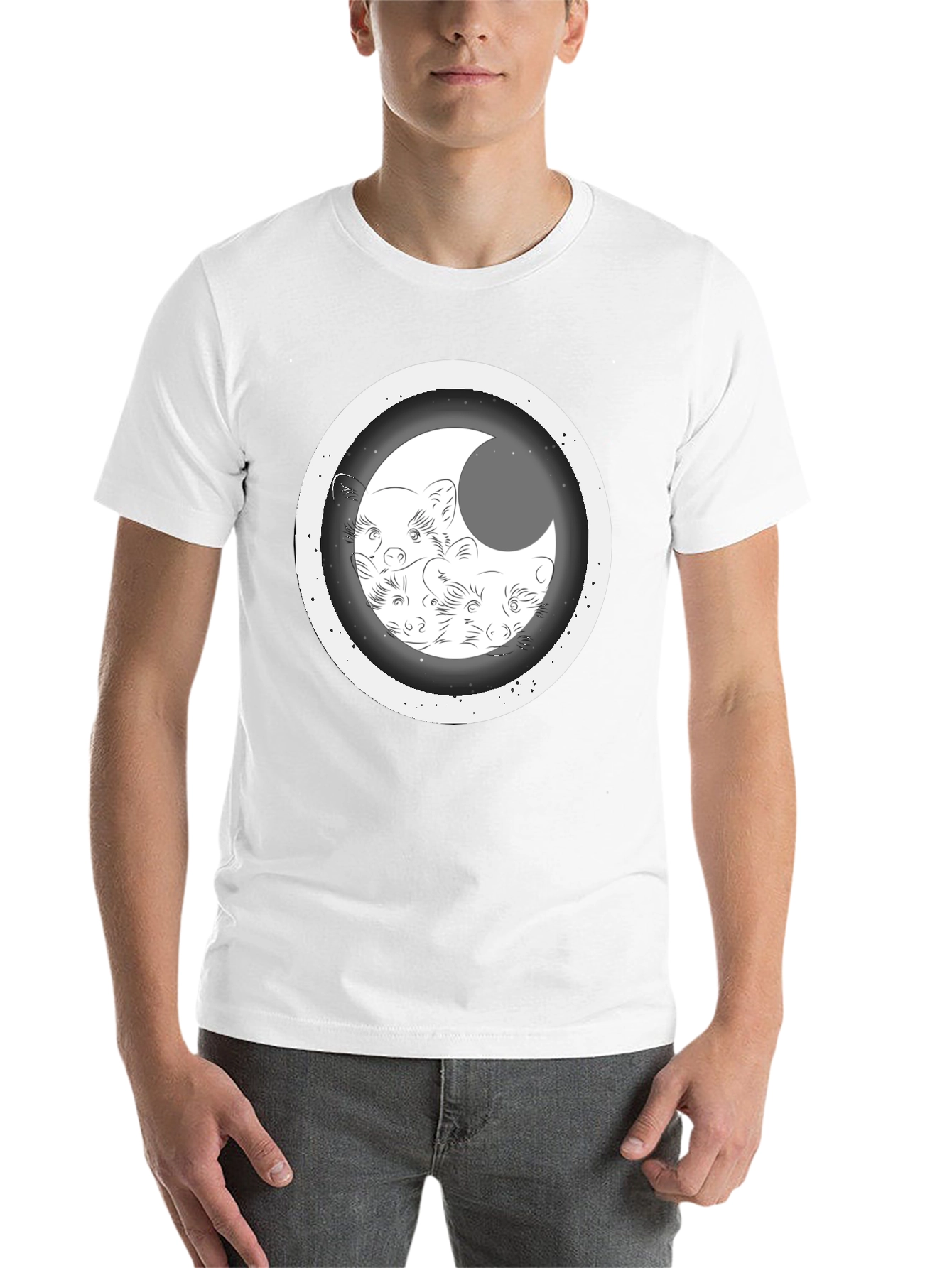 Black Moon Weasel Graphic T-Shirt view 14