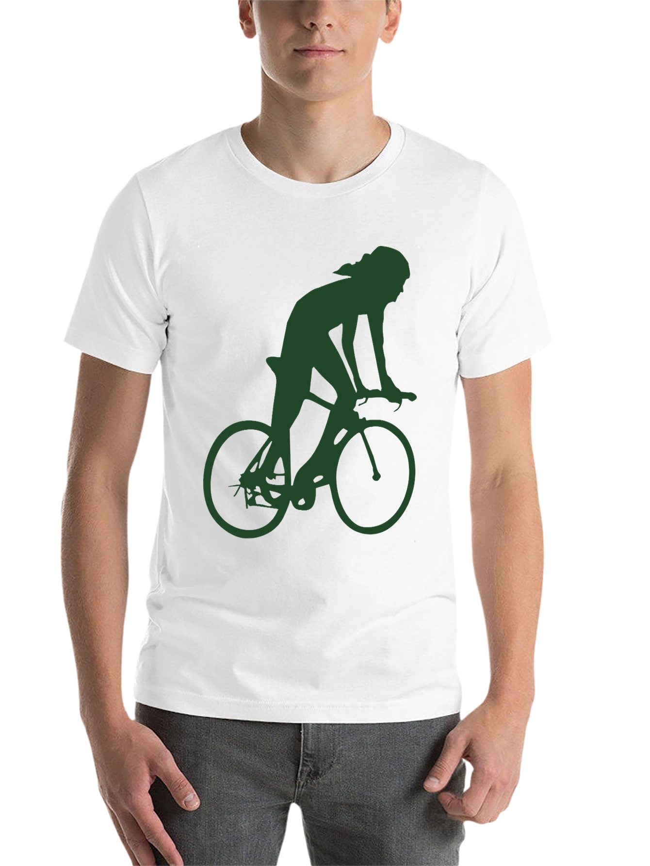 Black Cyclist Graphic Tee - Black Cotton Blend T-Shirt view 14