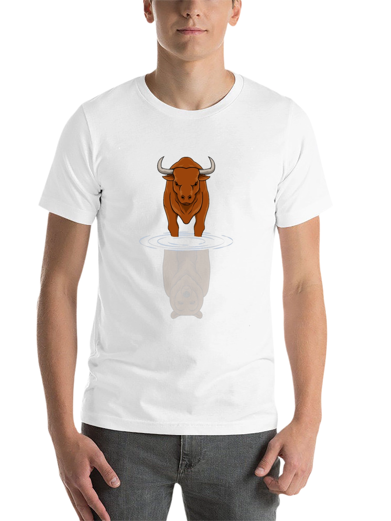 Black Bull & Bear Reflection T-Shirt - Stock Market Apparel view 14