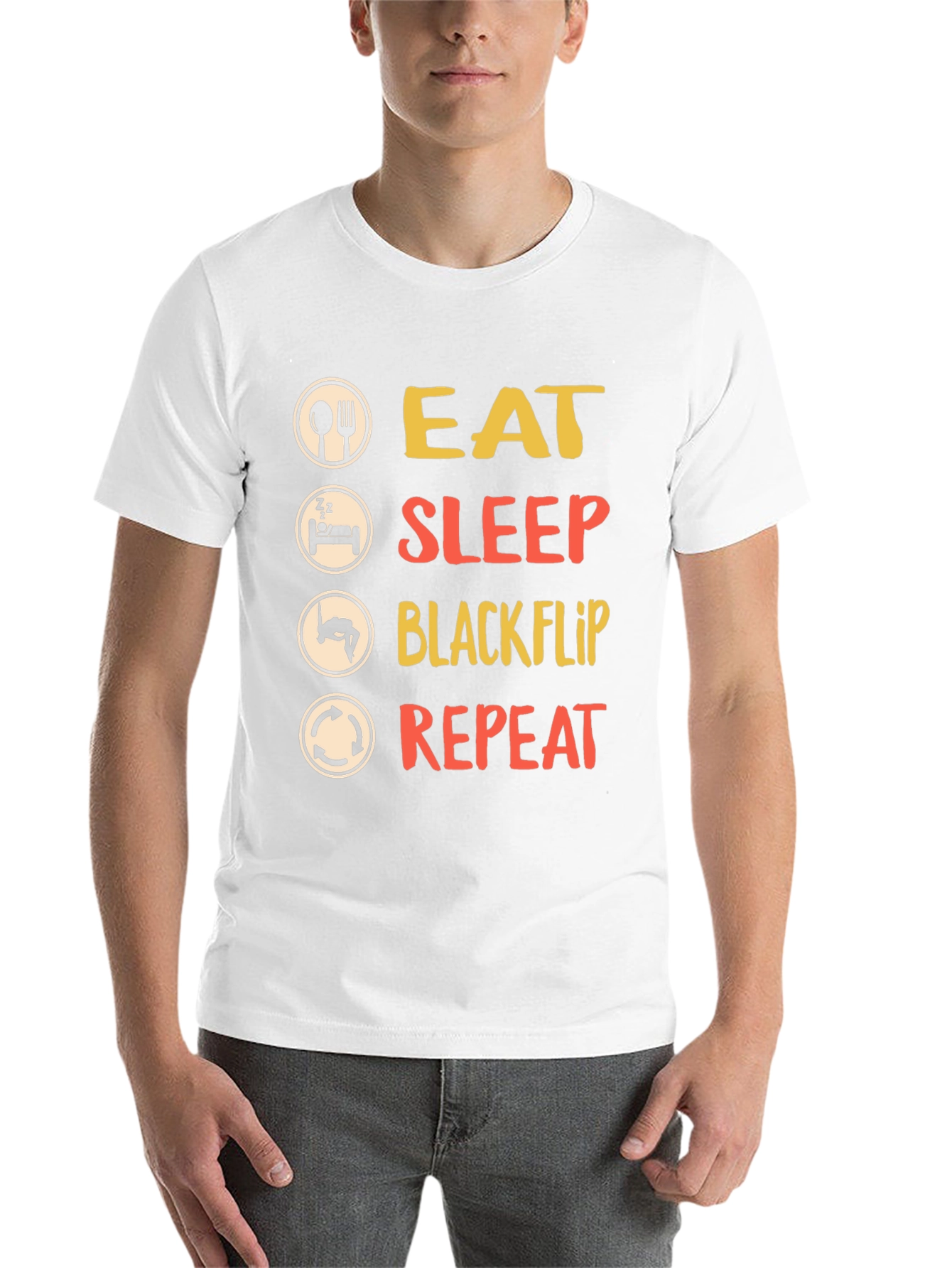 Black Eat Sleep Blackflip Repeat T-Shirt view 14