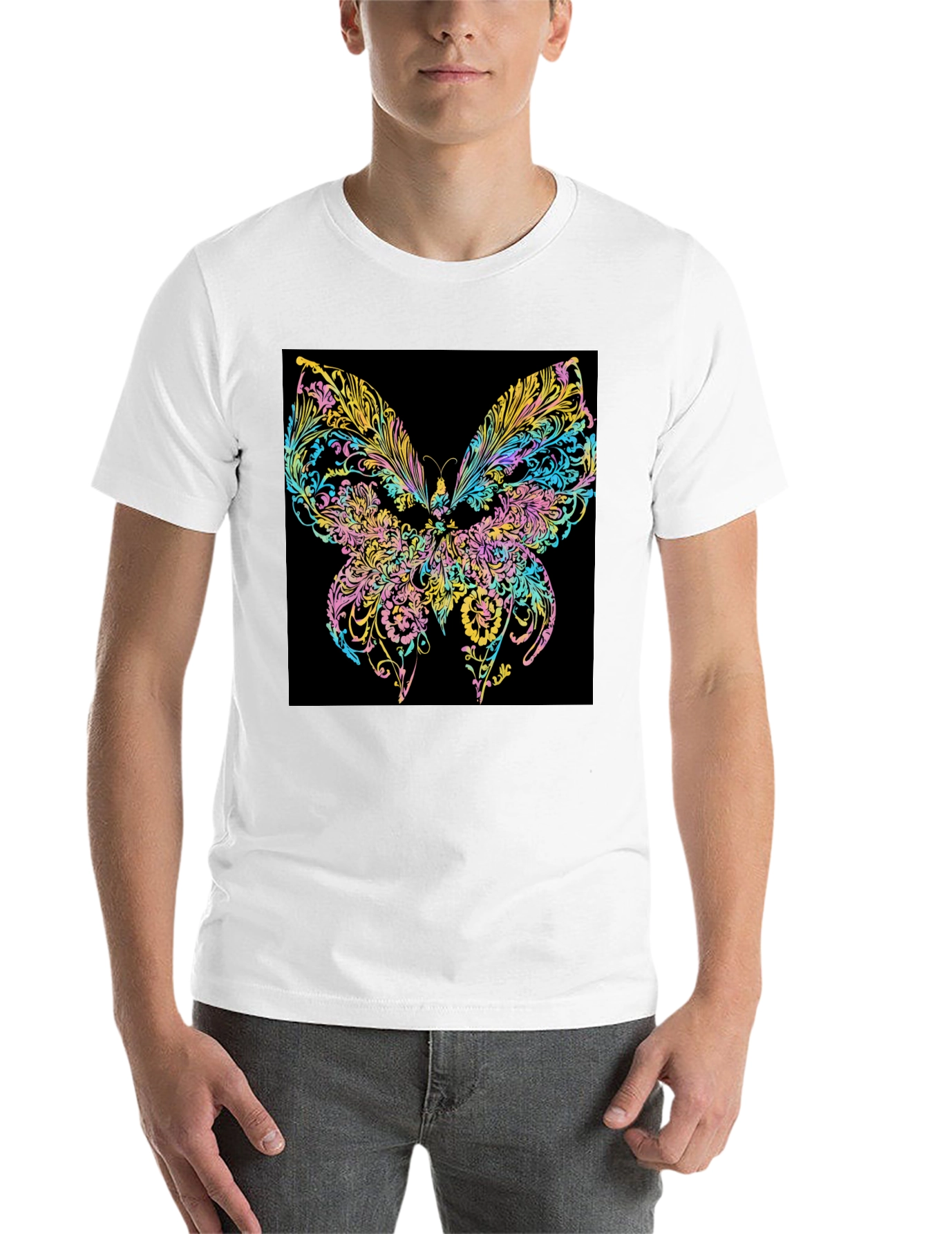 Black Butterfly Art Black T-Shirt view 14