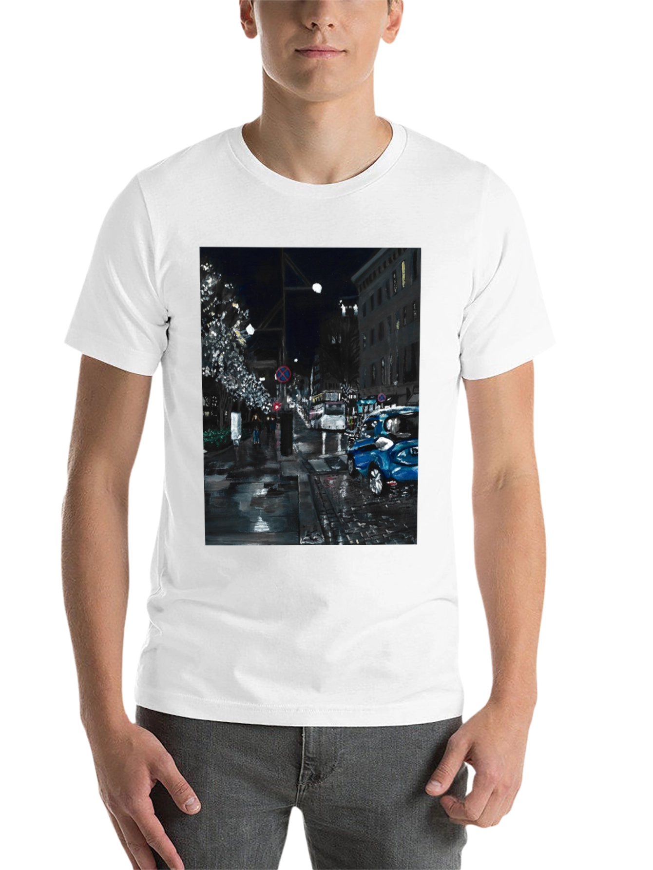 Black City Nightscape T-Shirt view 14