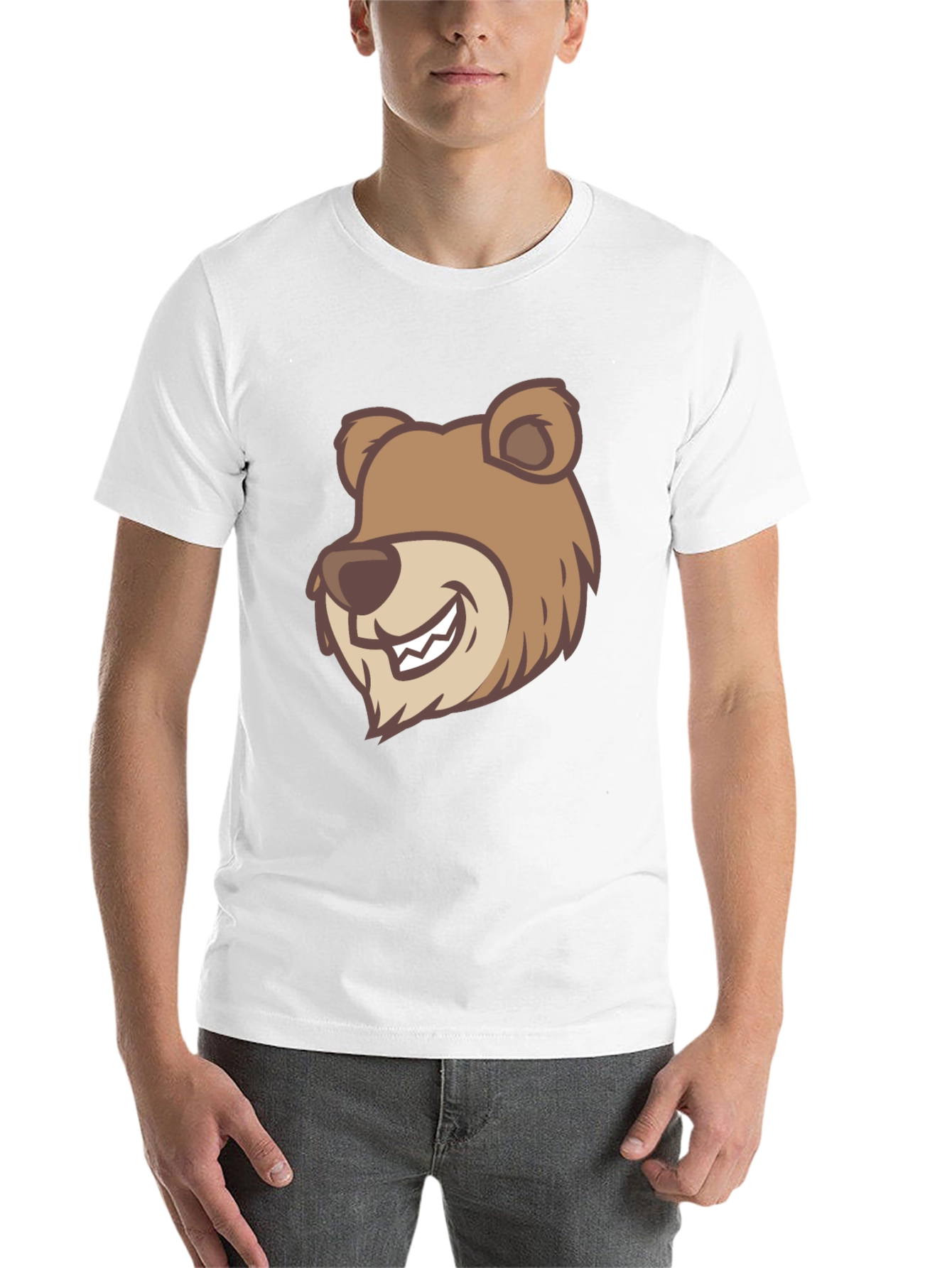 Black Cartoon Bear Graphic T-Shirt - Black view 14