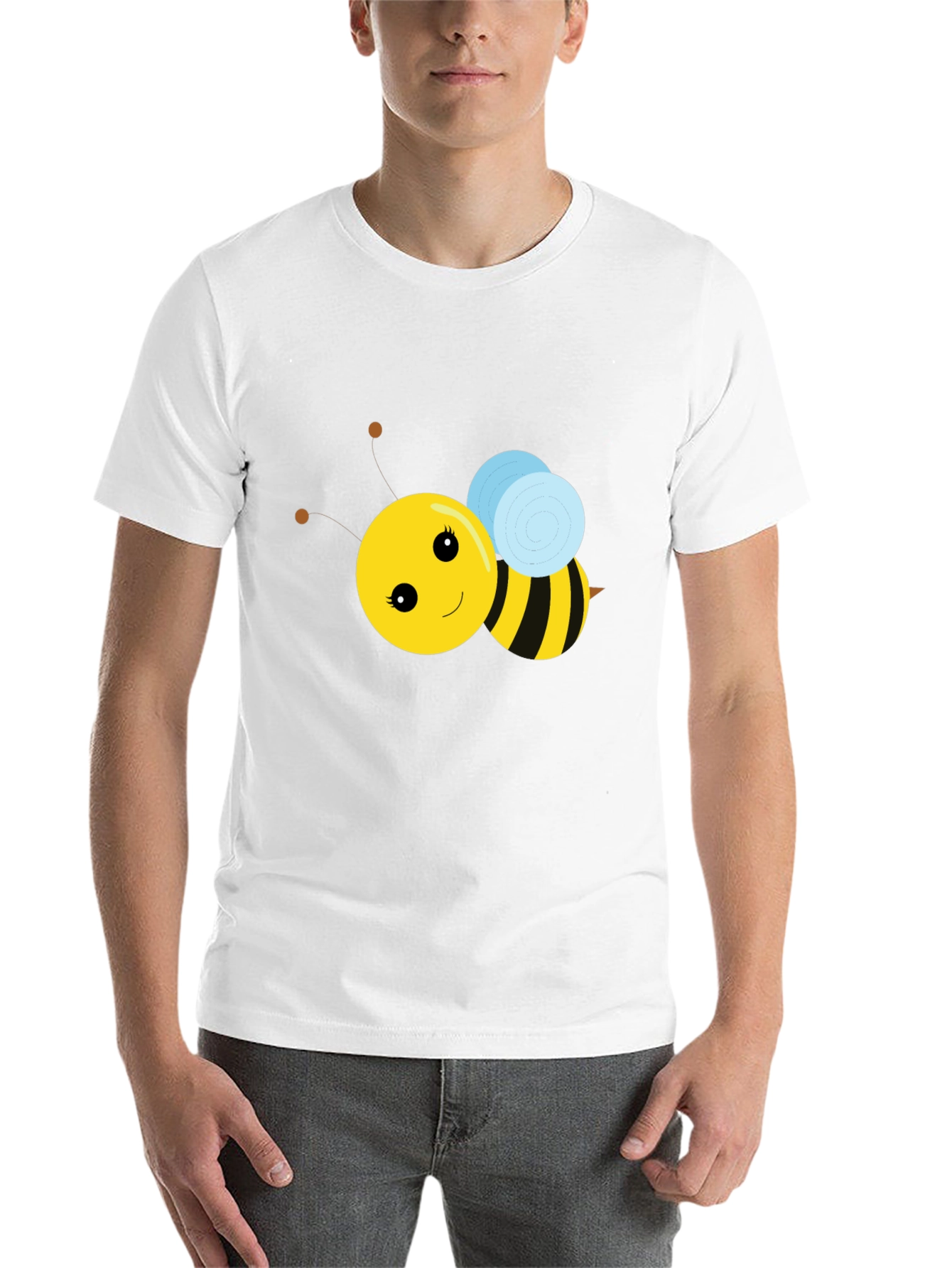 Black Cute Bee Graphic T-Shirt - Black view 14