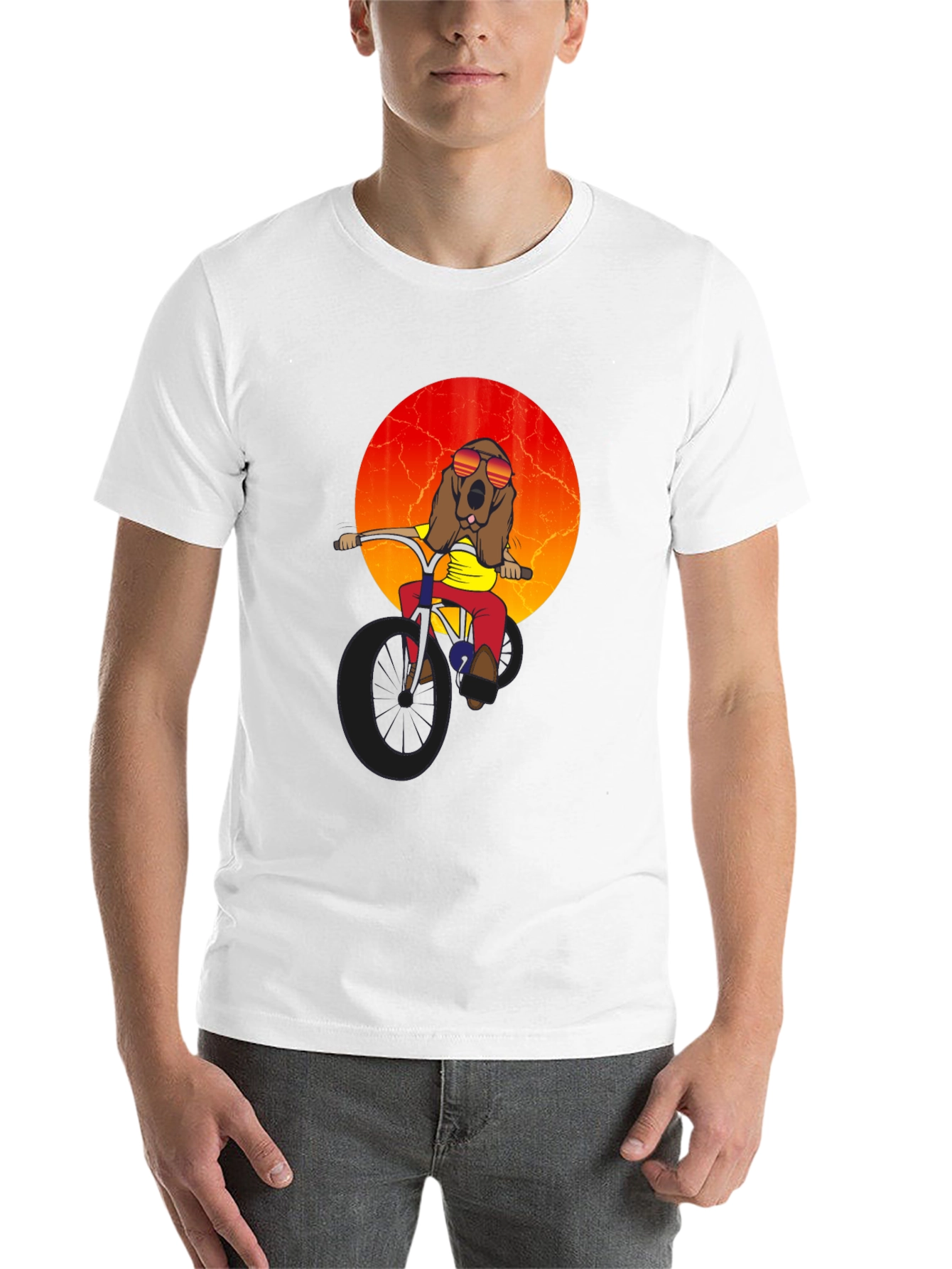 Black Dog on Bike Graphic Tee view 14